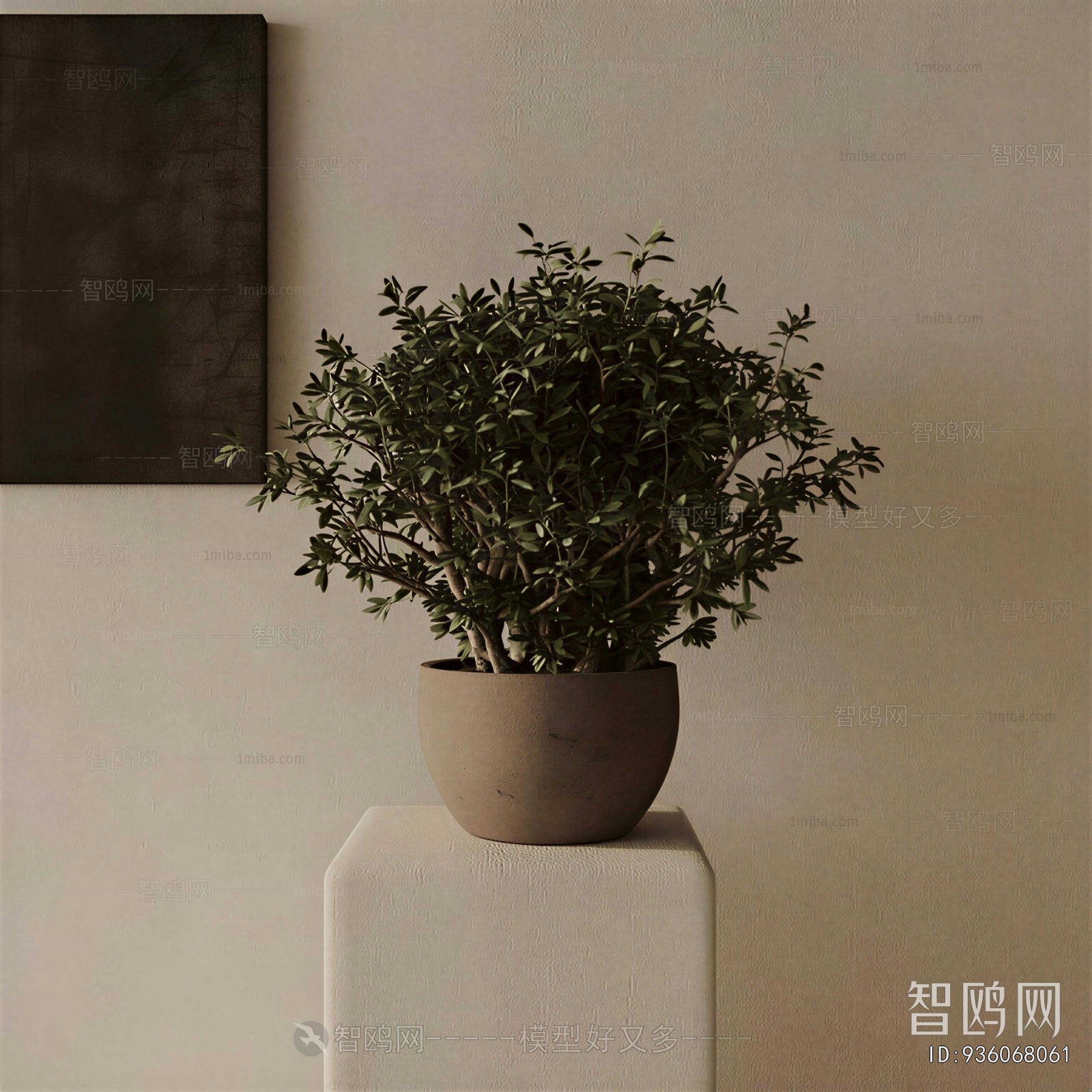 Wabi-sabi Style Potted Green Plant