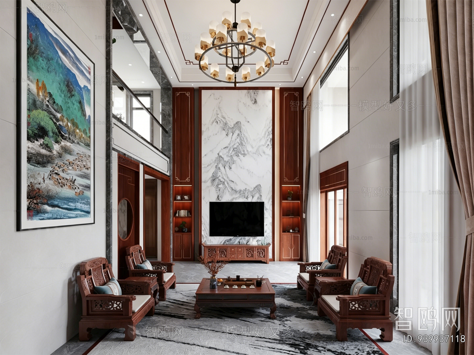 New Chinese Style A Living Room