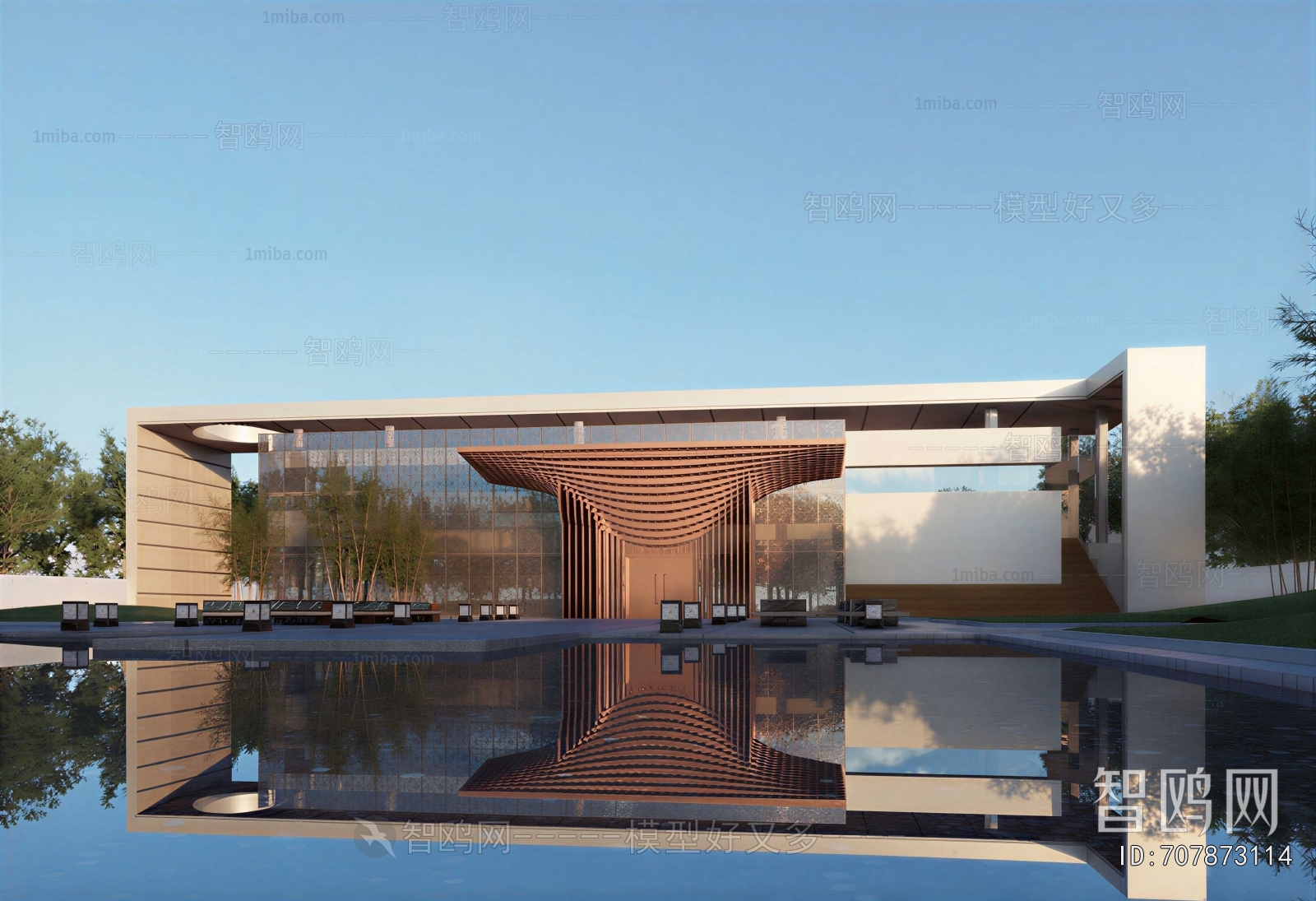 New Chinese Style Appearance Of Commercial Building