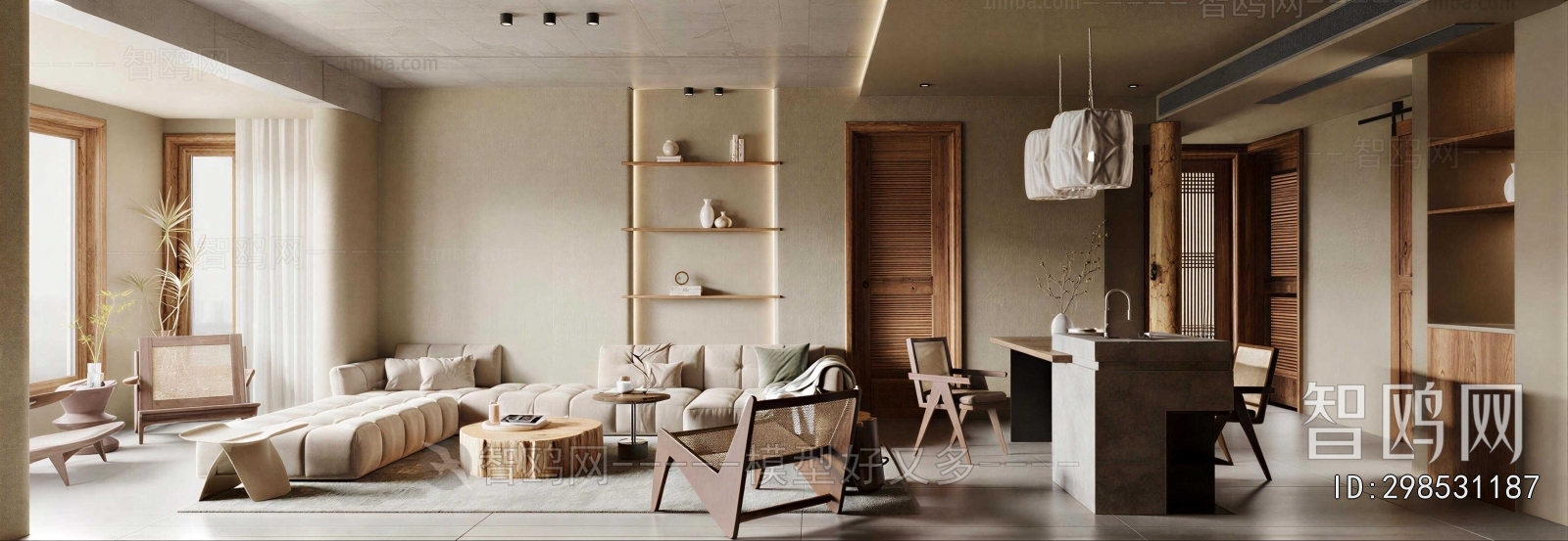 Wabi-sabi Style A Living Room