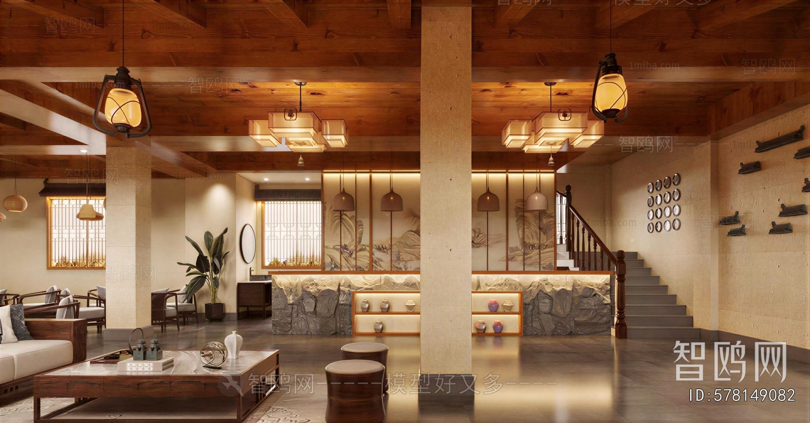 New Chinese Style Lobby Hall