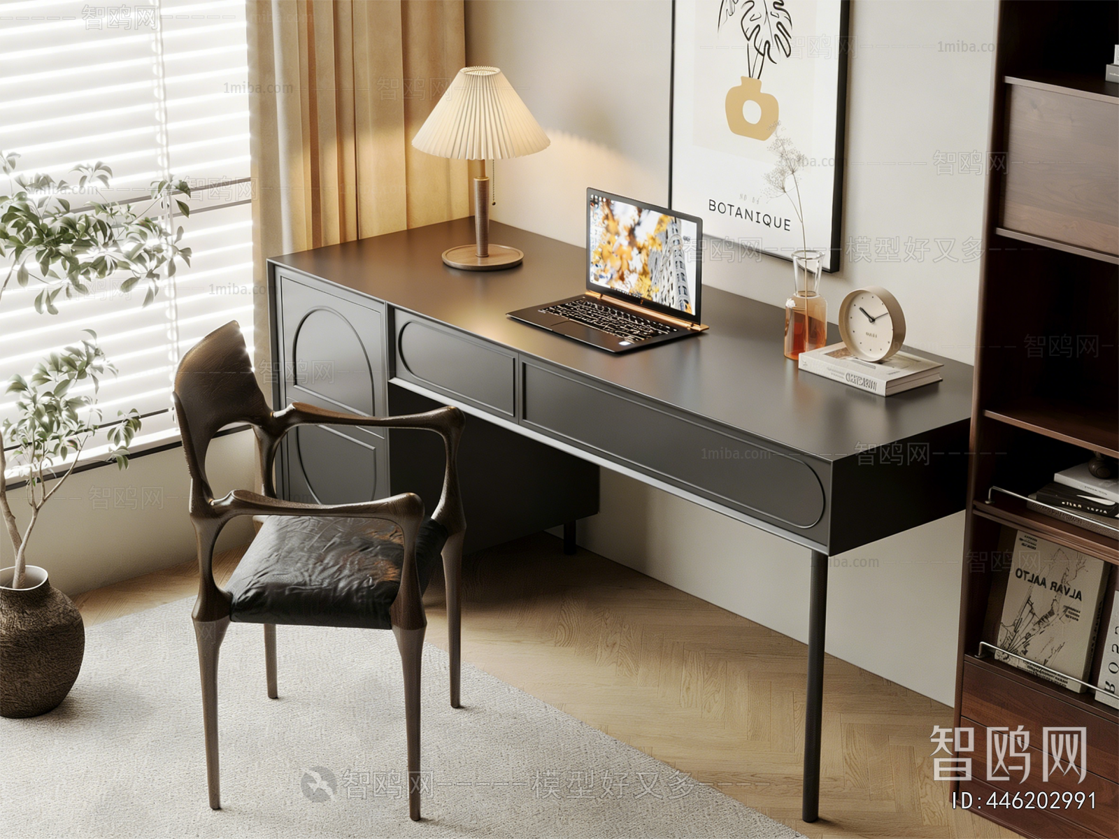 American Style Computer Desk And Chair