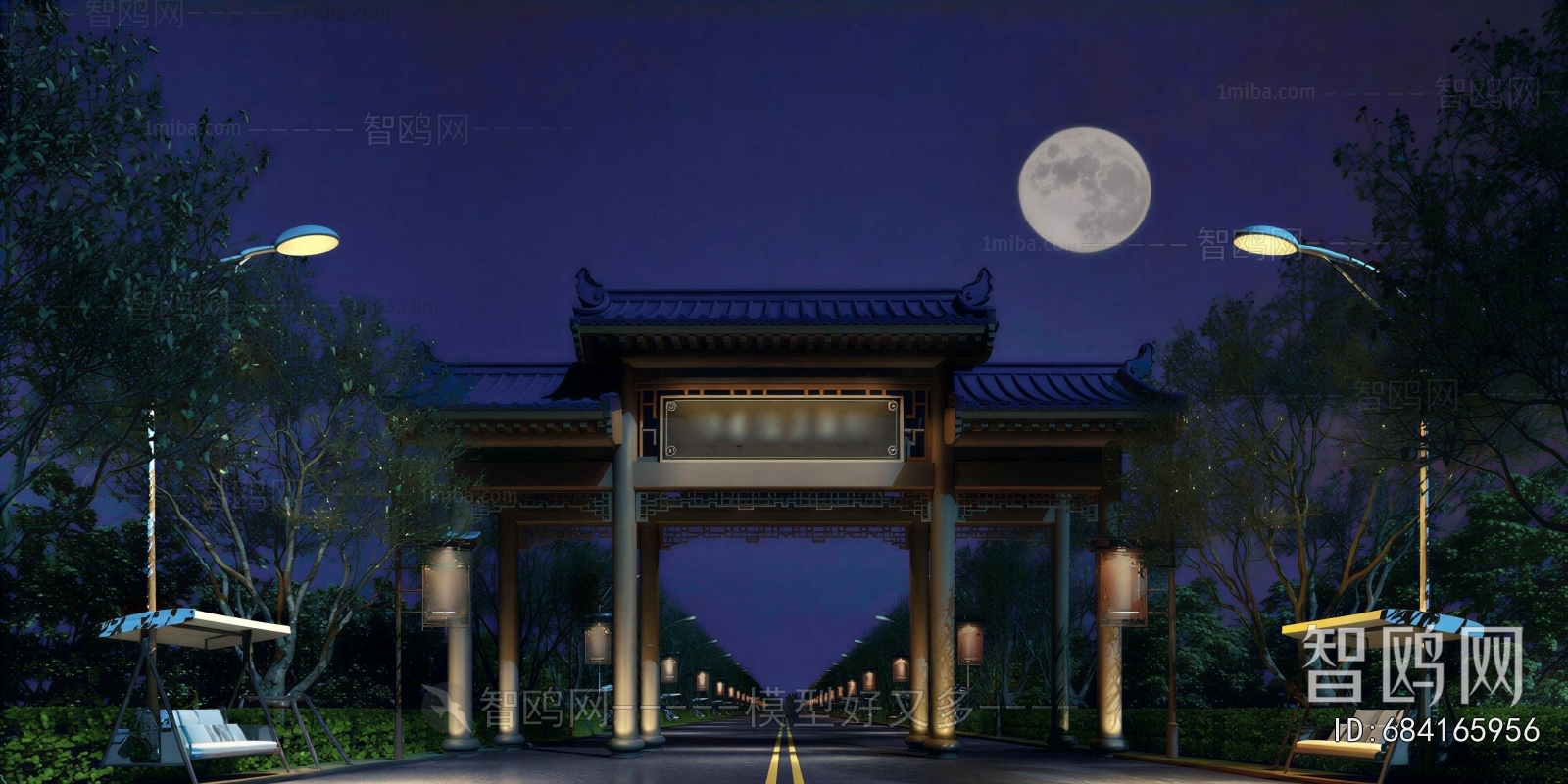 New Chinese Style Decorated Archway