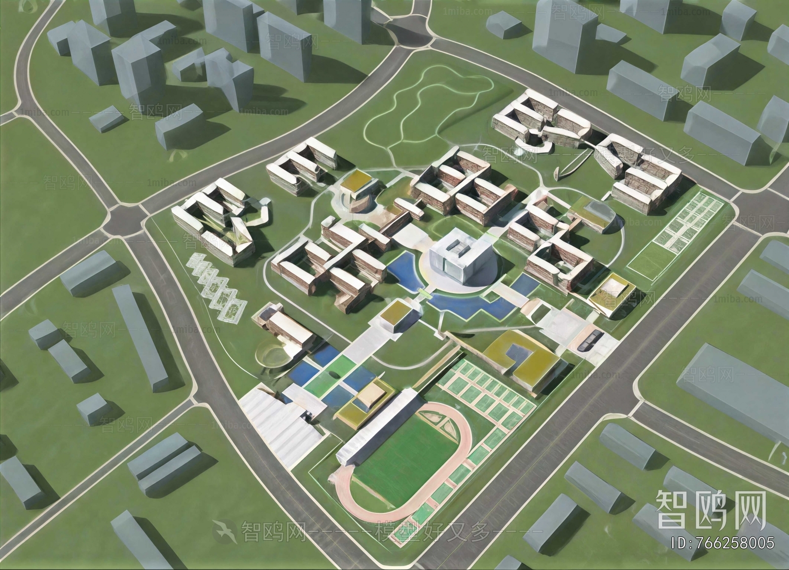 Modern Architectural Bird's-eye View Planning