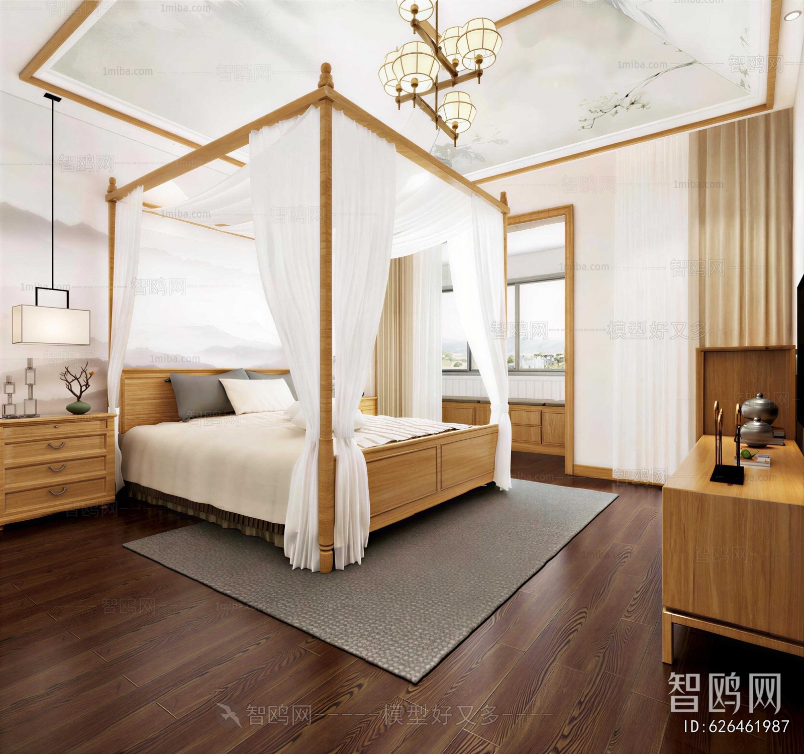 New Chinese Style Bedroom