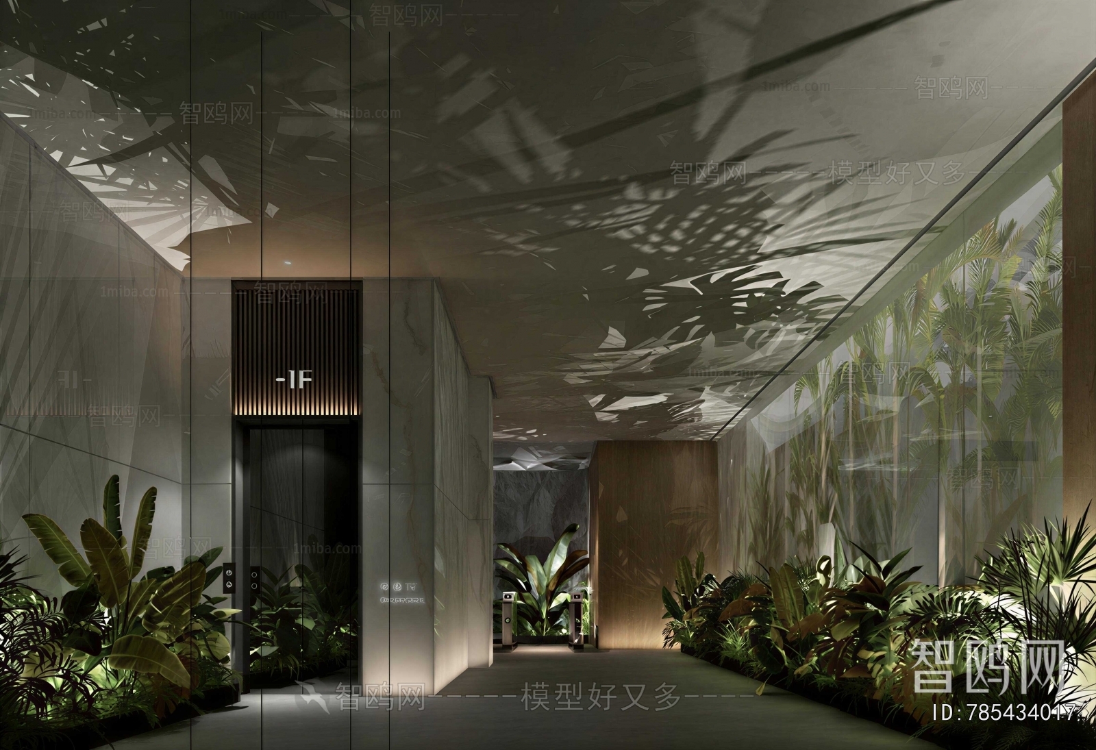 Modern Office Elevator Hall