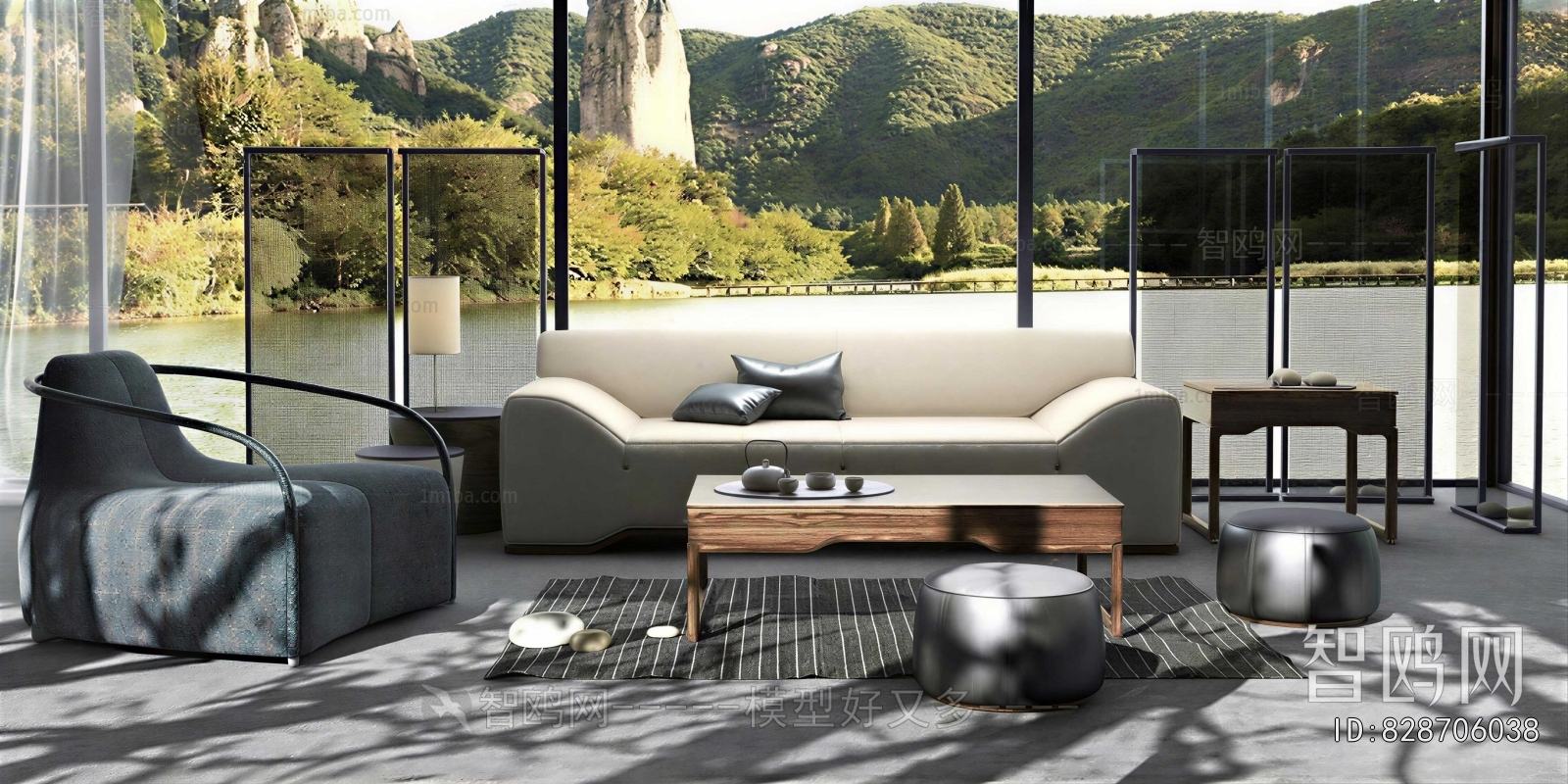 New Chinese Style Sofa Combination