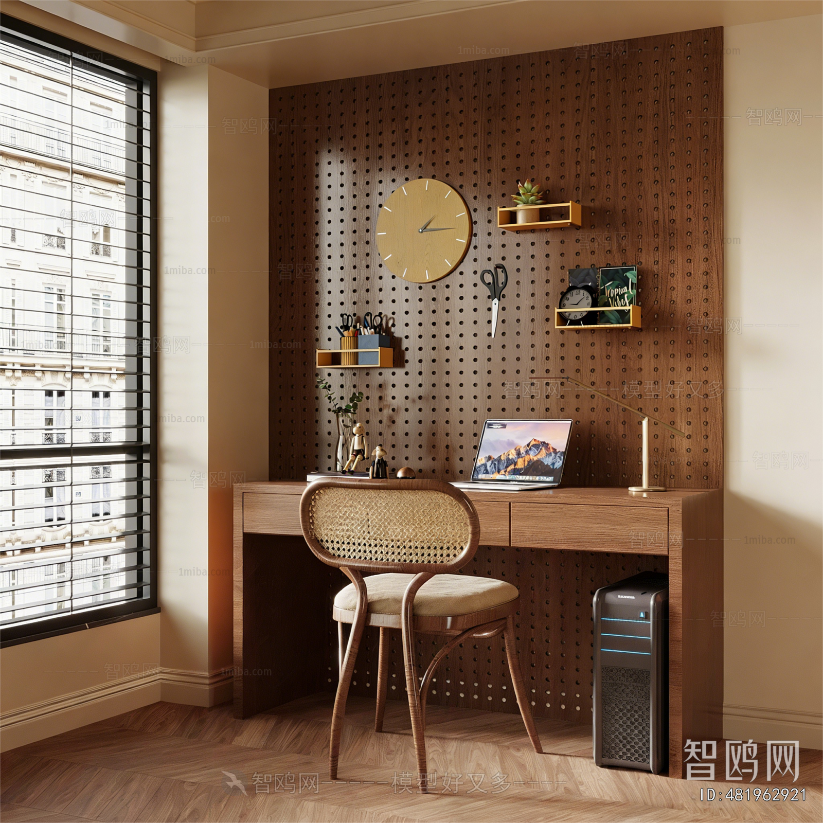 Wabi-sabi Style Computer Desk And Chair