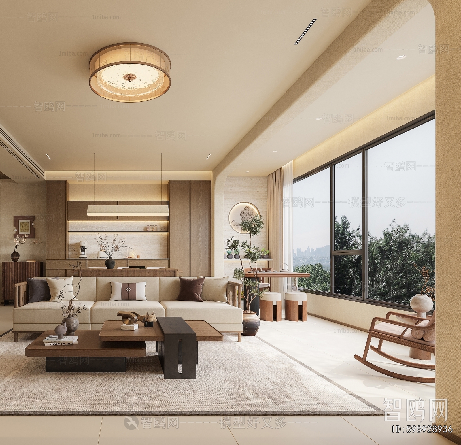 New Chinese Style A Living Room