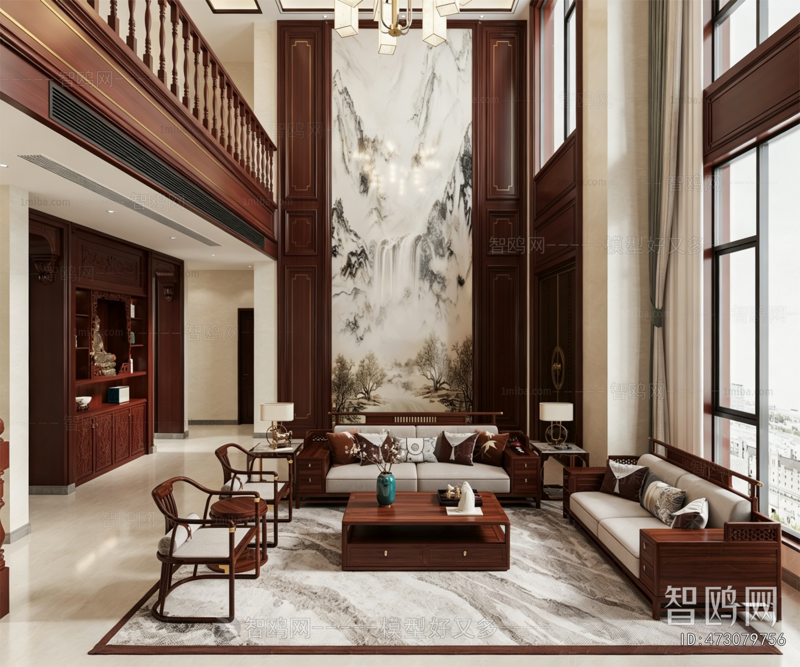 New Chinese Style A Living Room