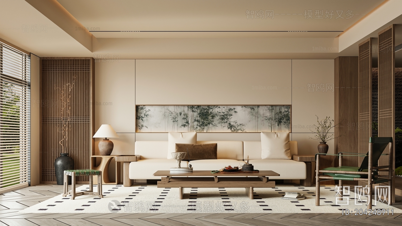 New Chinese Style A Living Room