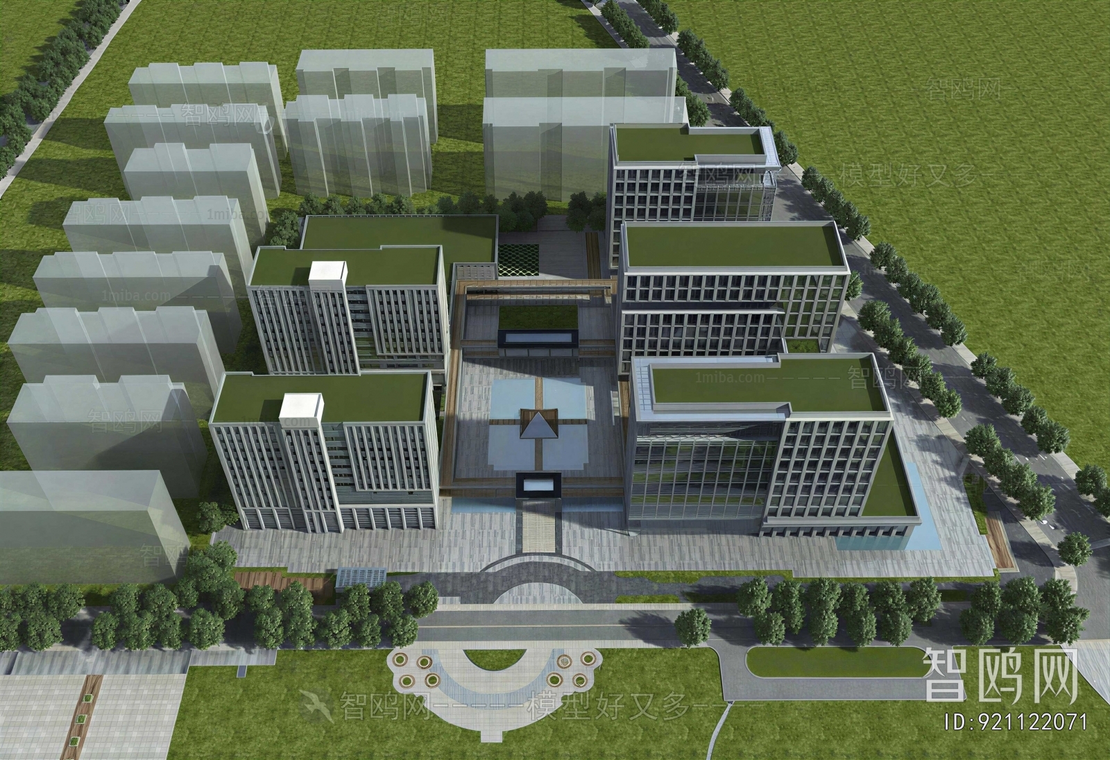 Modern Architectural Bird's-eye View Planning