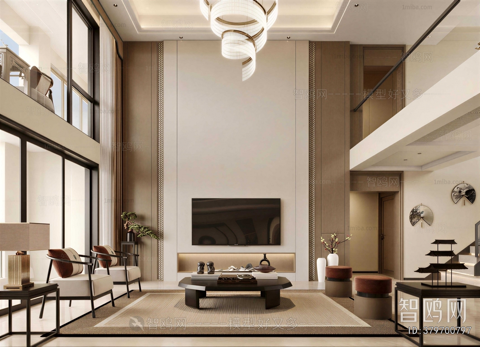 New Chinese Style A Living Room