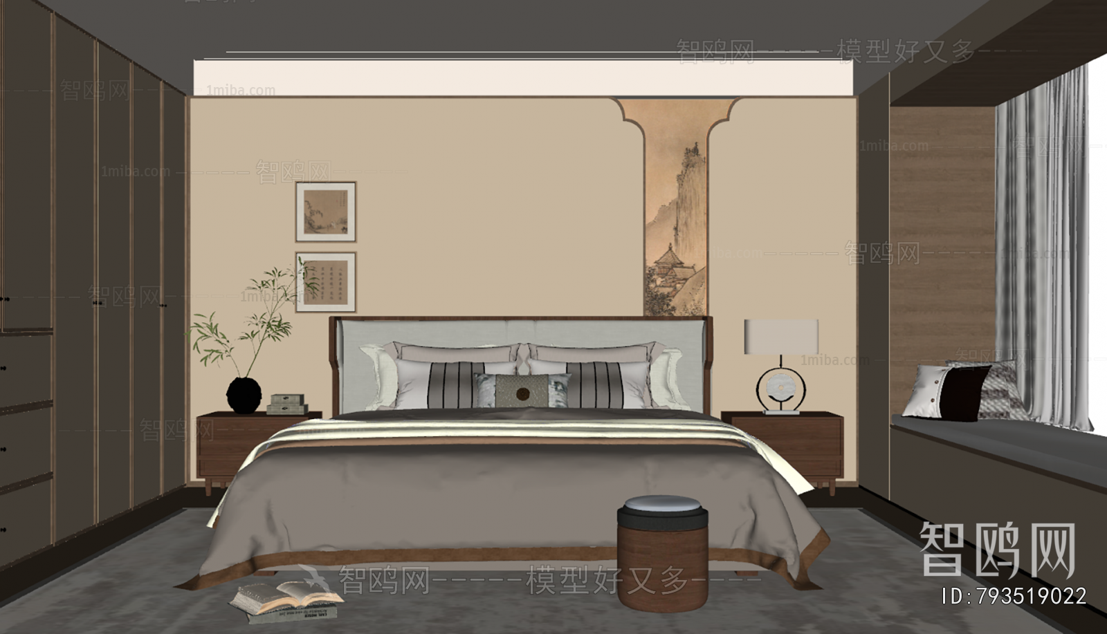 New Chinese Style Bedroom