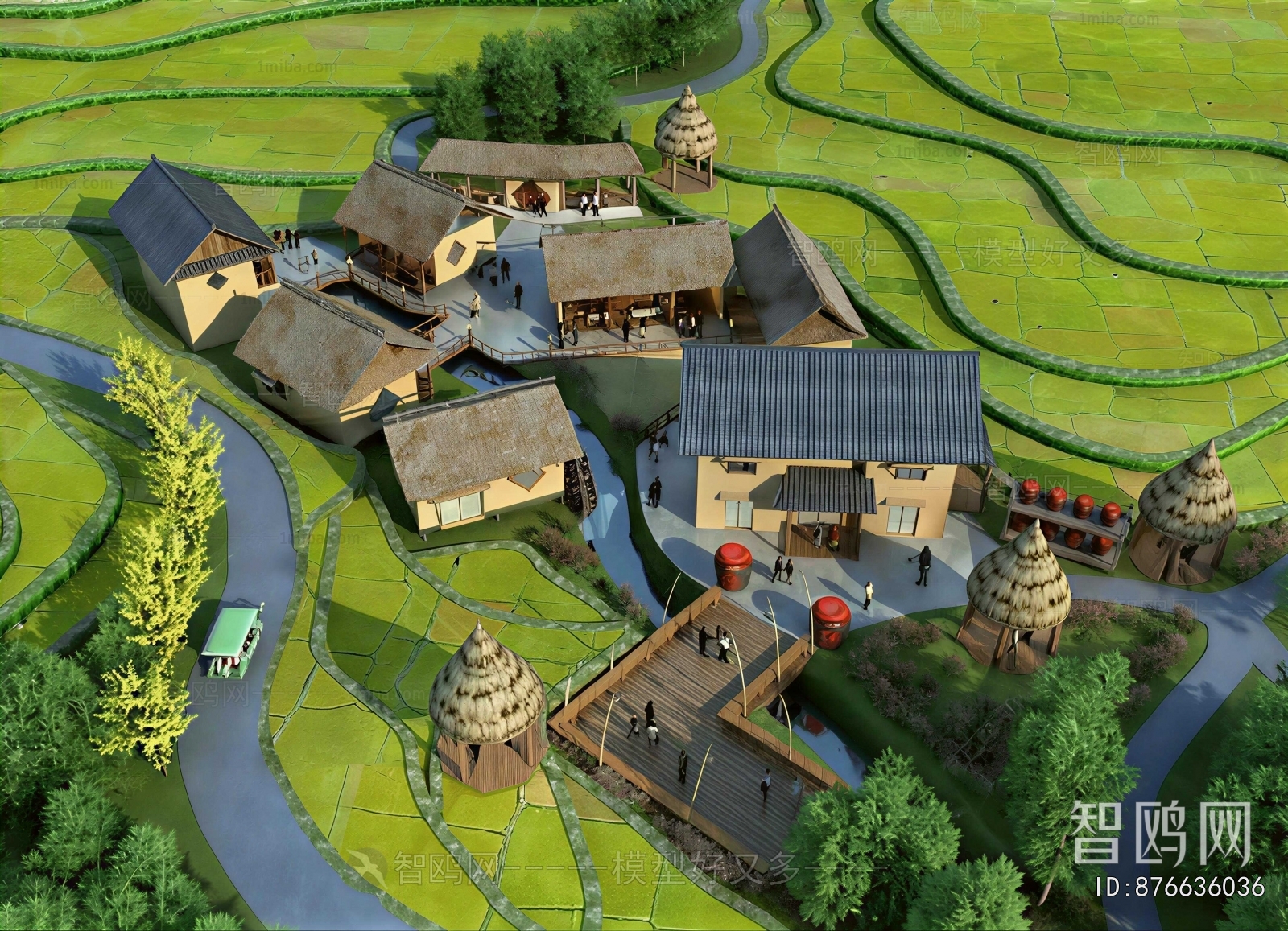New Chinese Style Architectural Bird's-eye View Planning