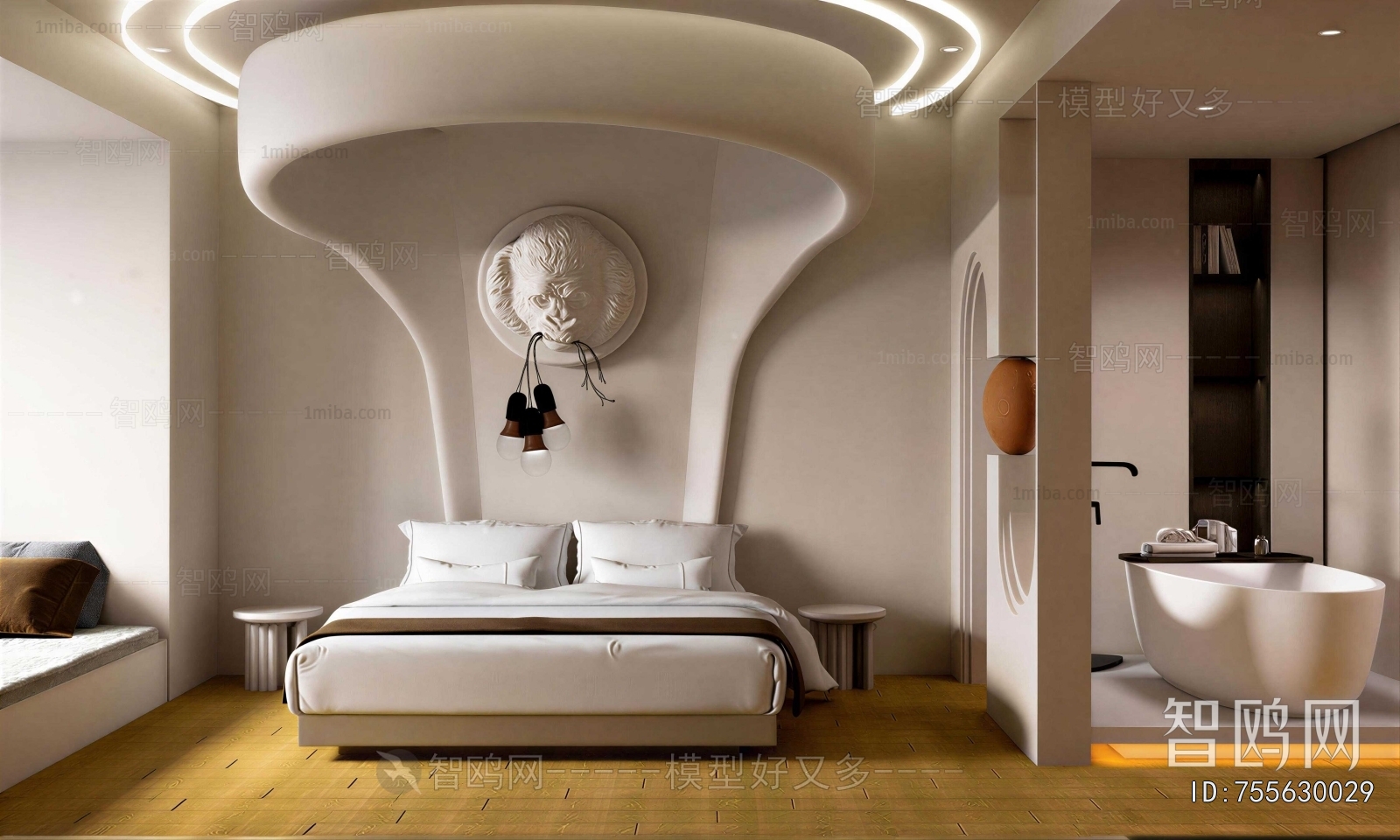 Wabi-sabi Style Guest Room