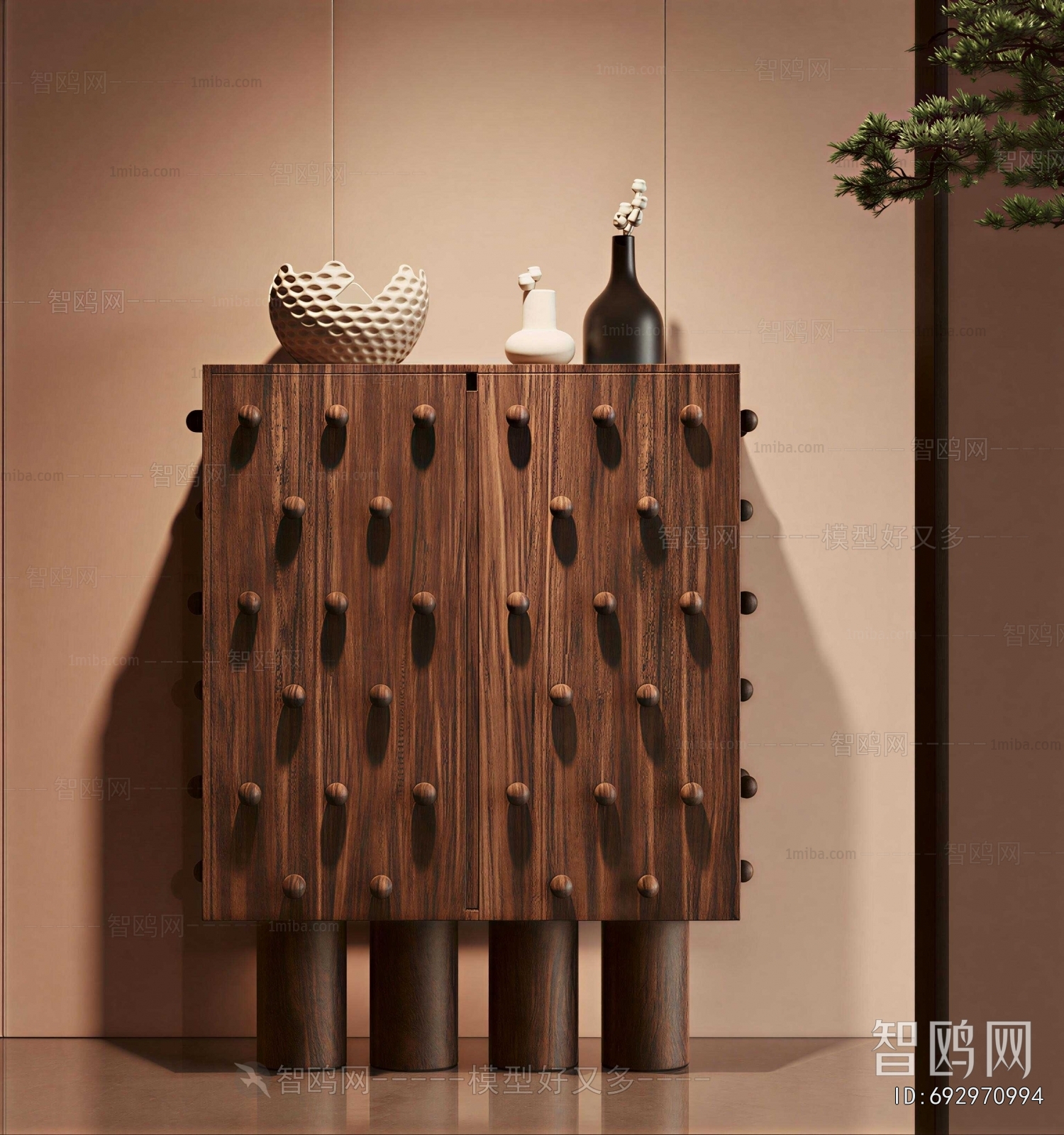 Wabi-sabi Style Side Cabinet
