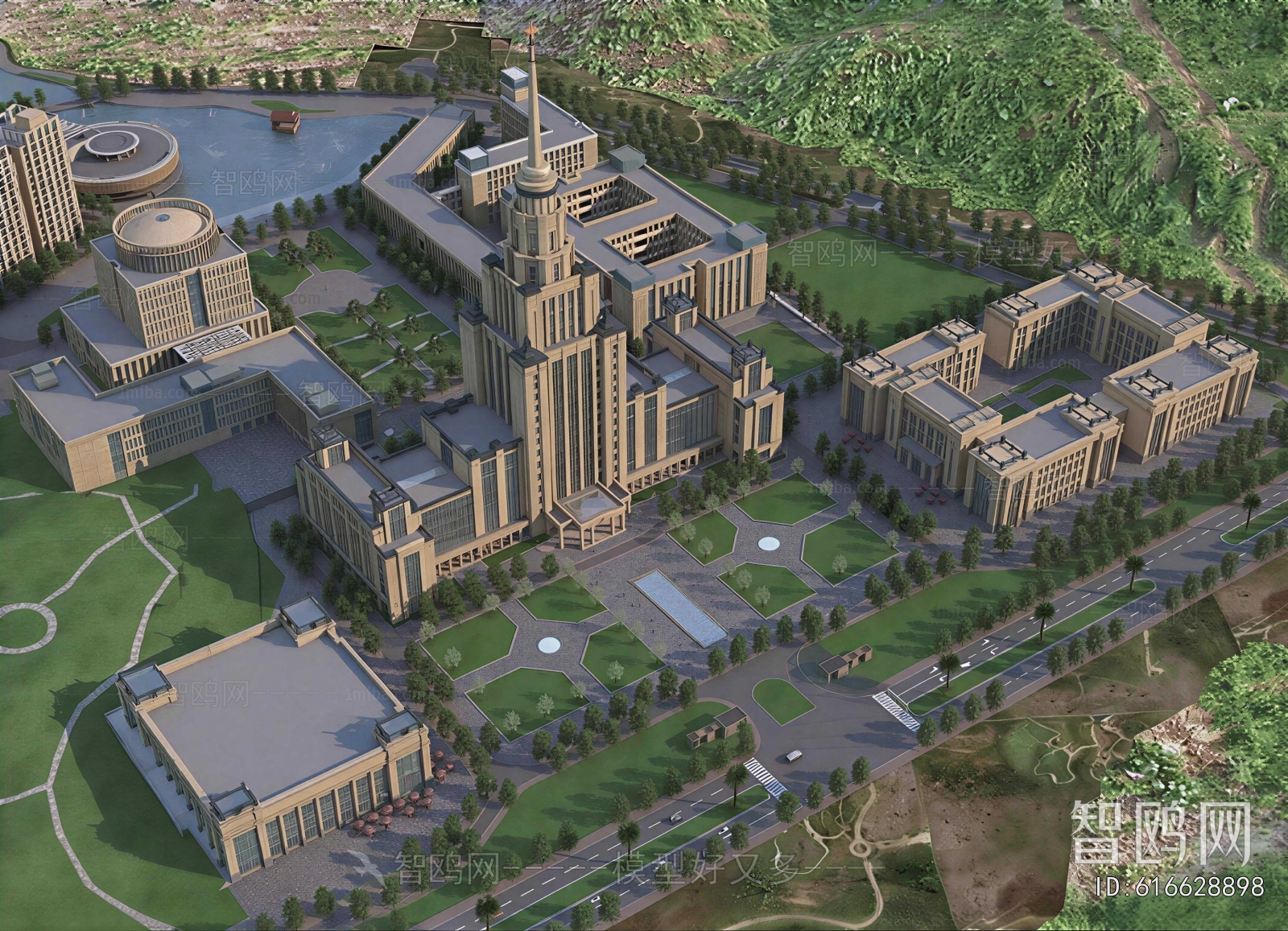 Modern Architectural Bird's-eye View Planning