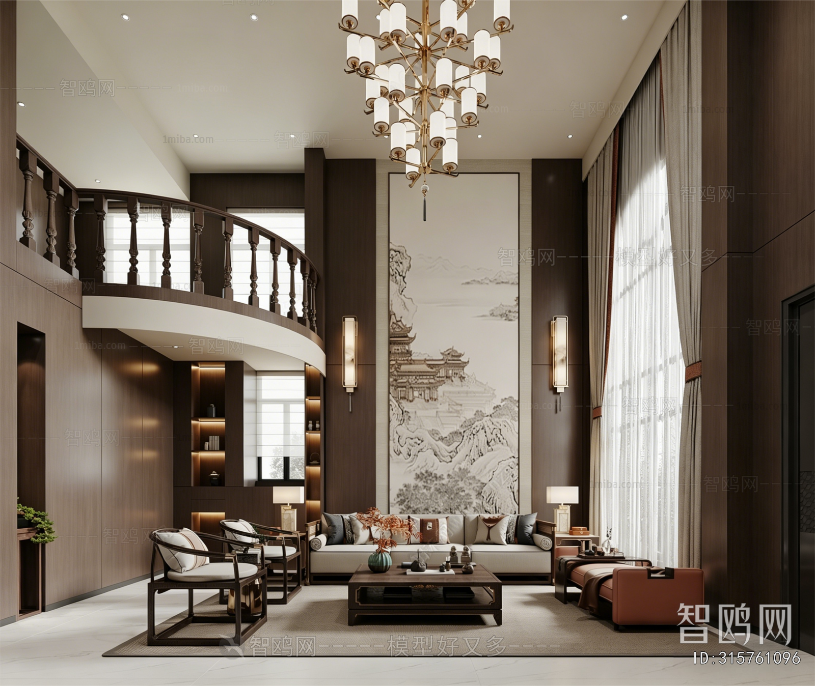 New Chinese Style A Living Room