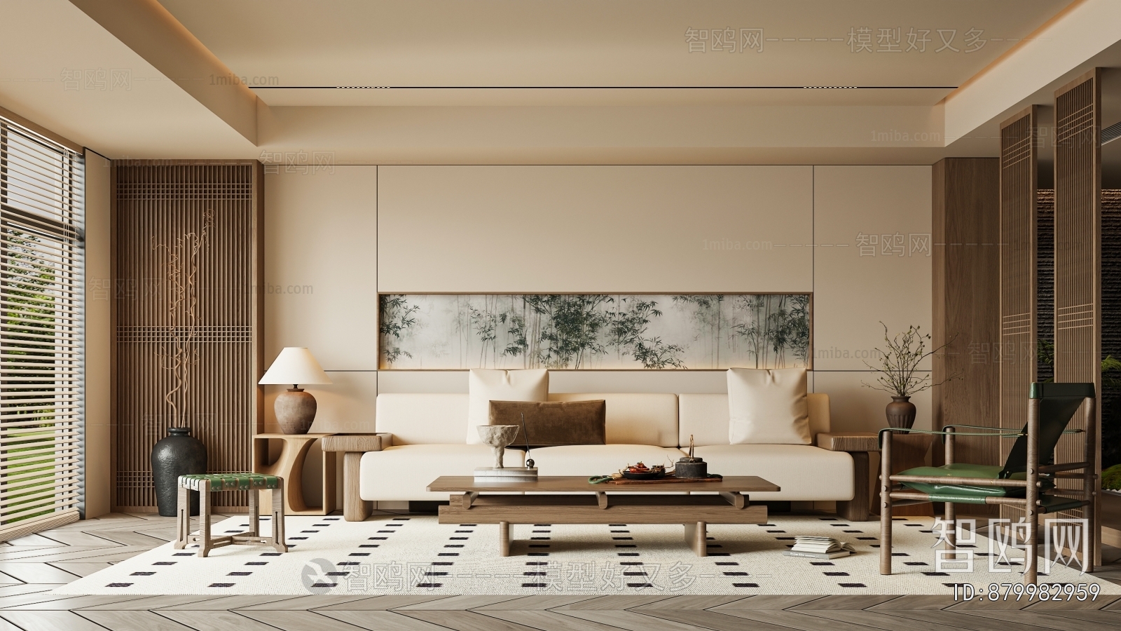 New Chinese Style A Living Room