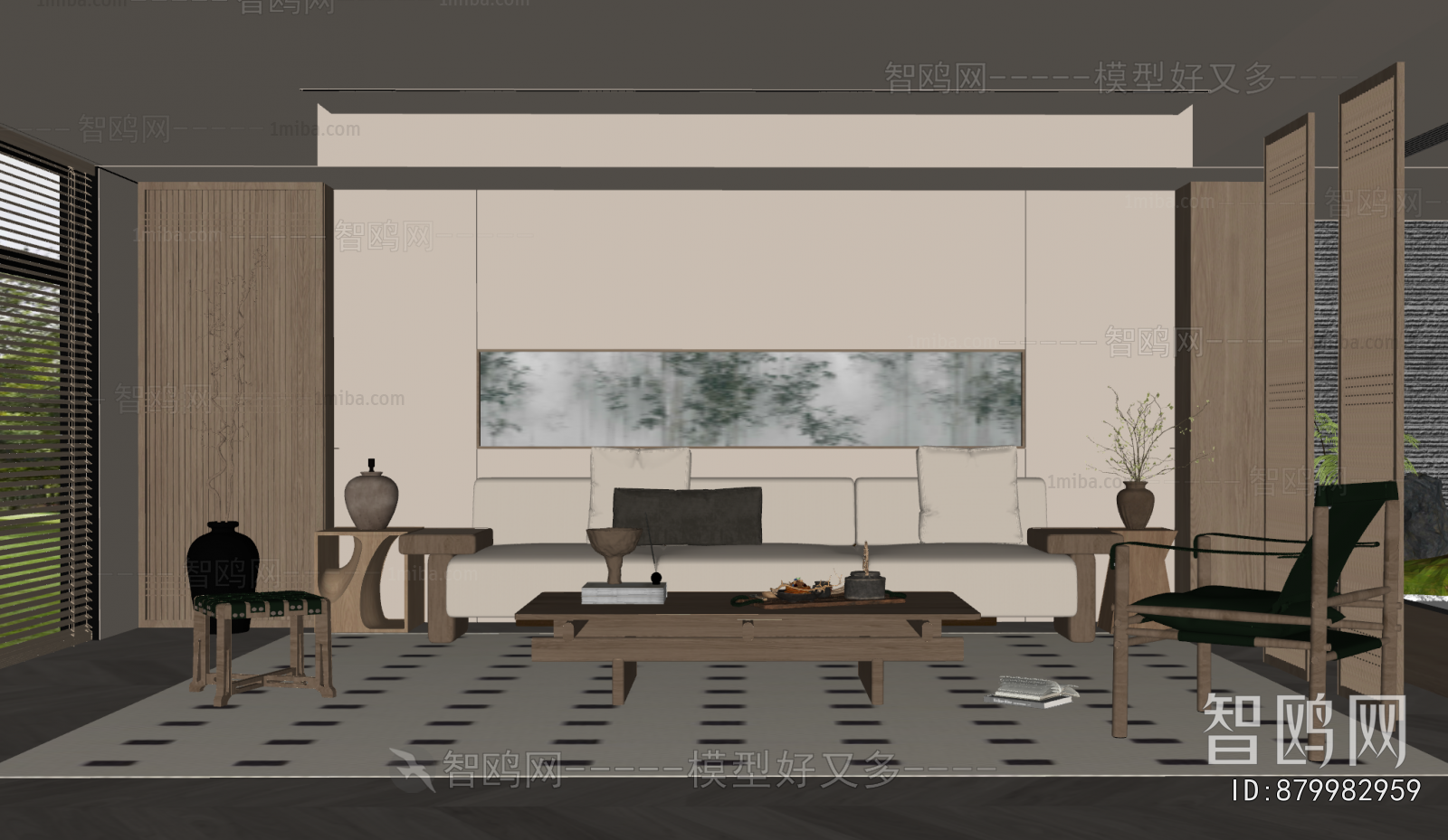 New Chinese Style A Living Room
