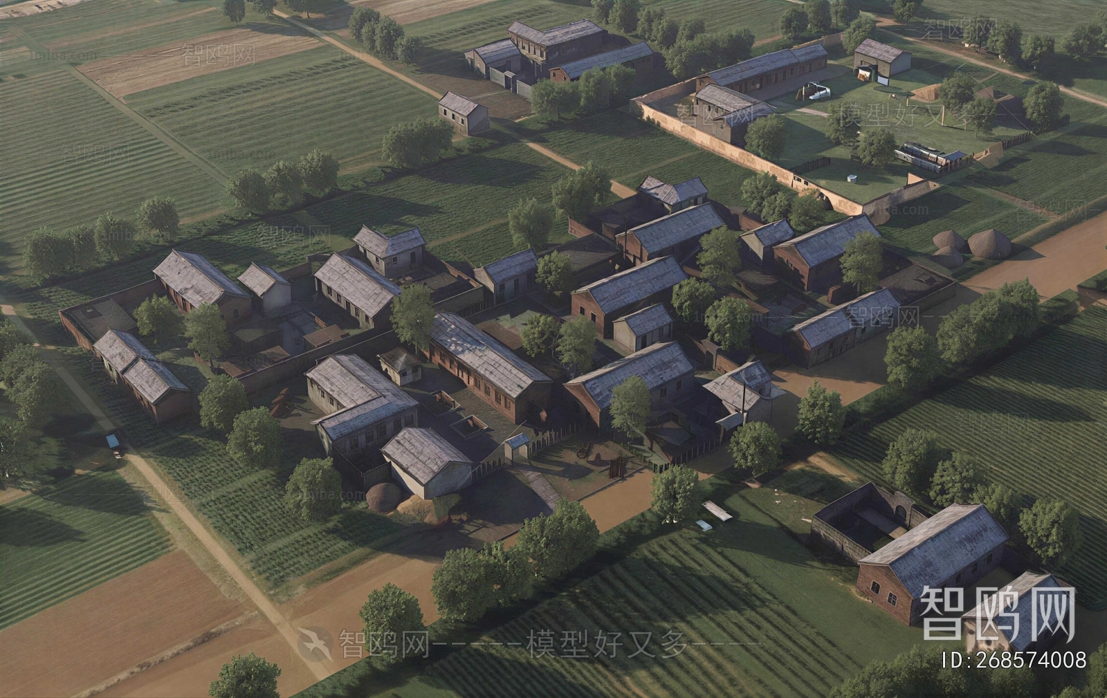 New Chinese Style Architectural Bird's-eye View Planning