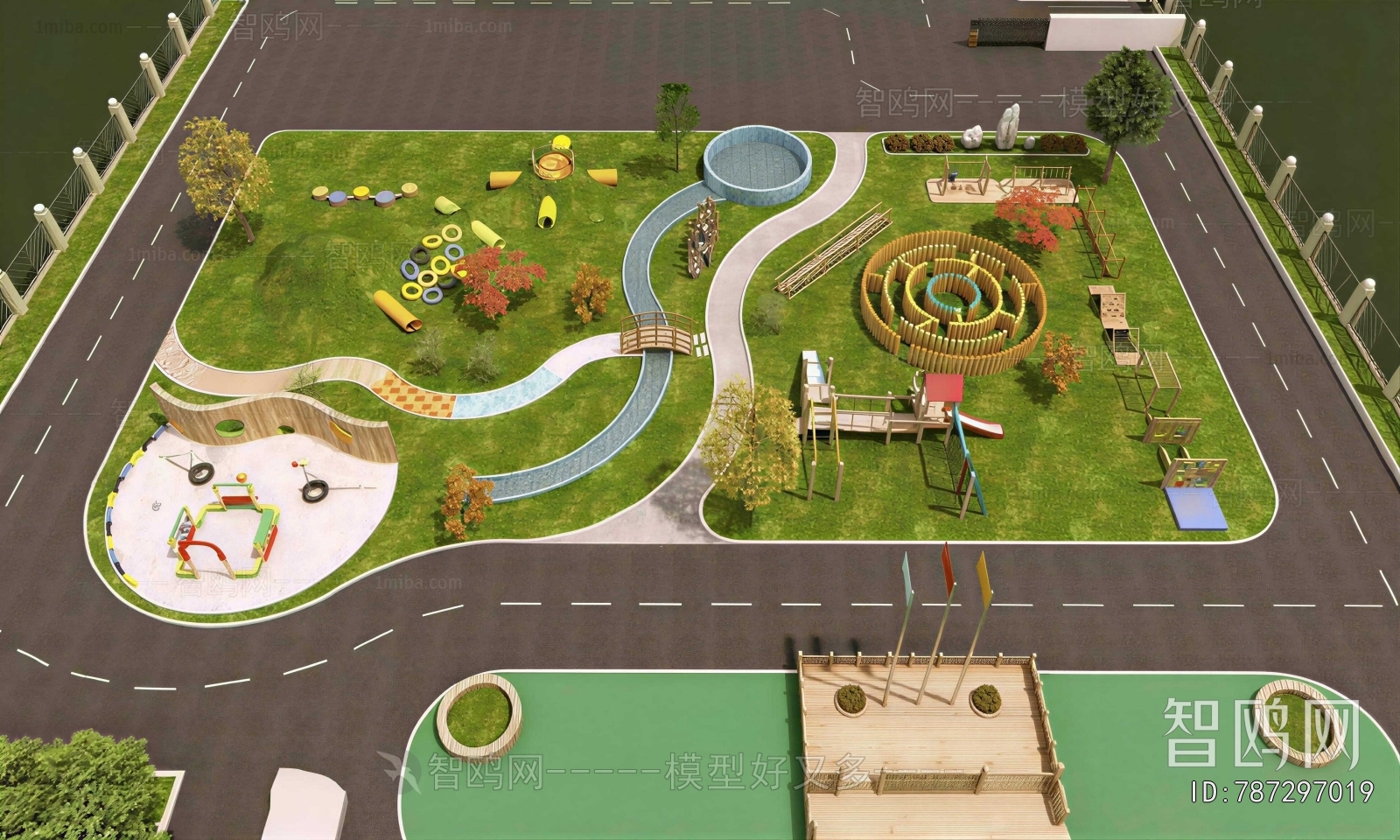 Modern Outdoor Space In Kindergarten