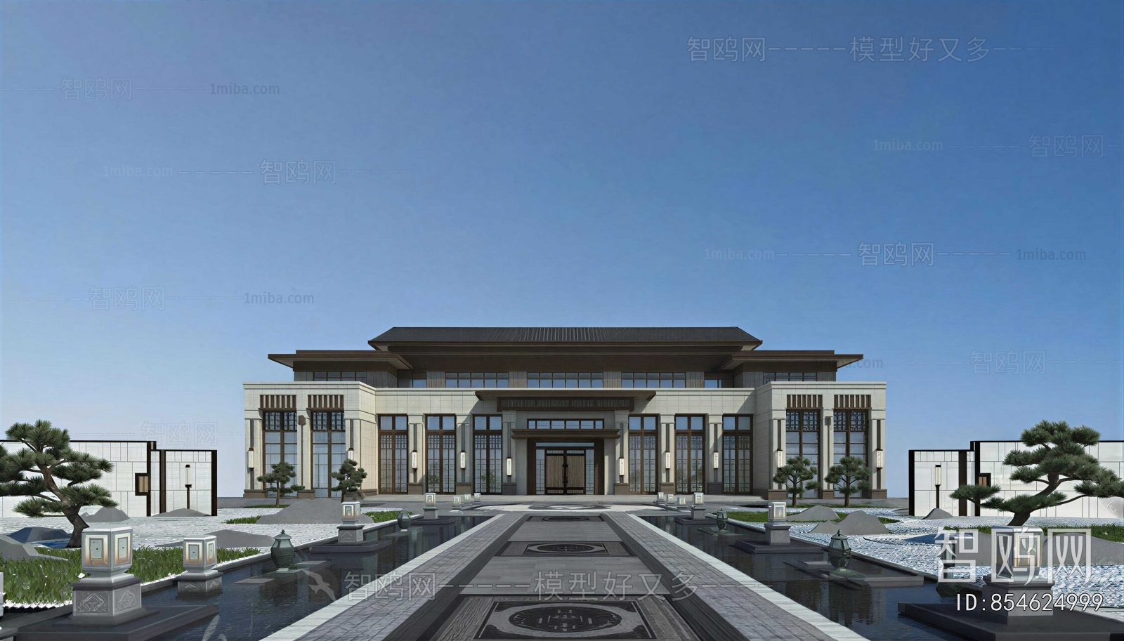 New Chinese Style Appearance Of Commercial Building