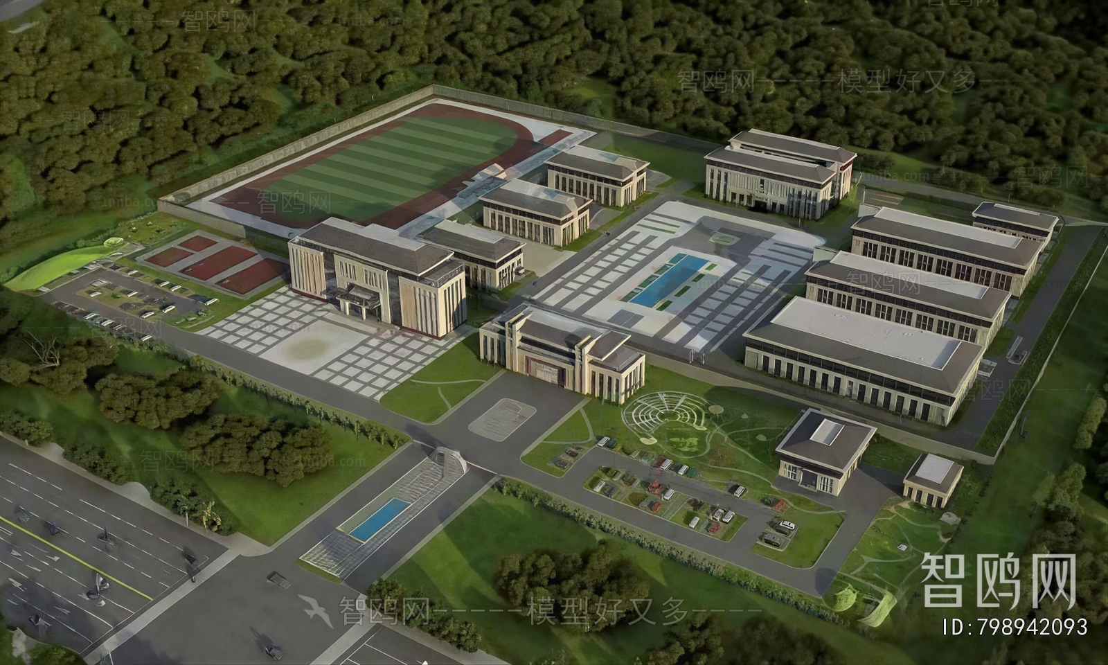 Modern Architectural Bird's-eye View Planning