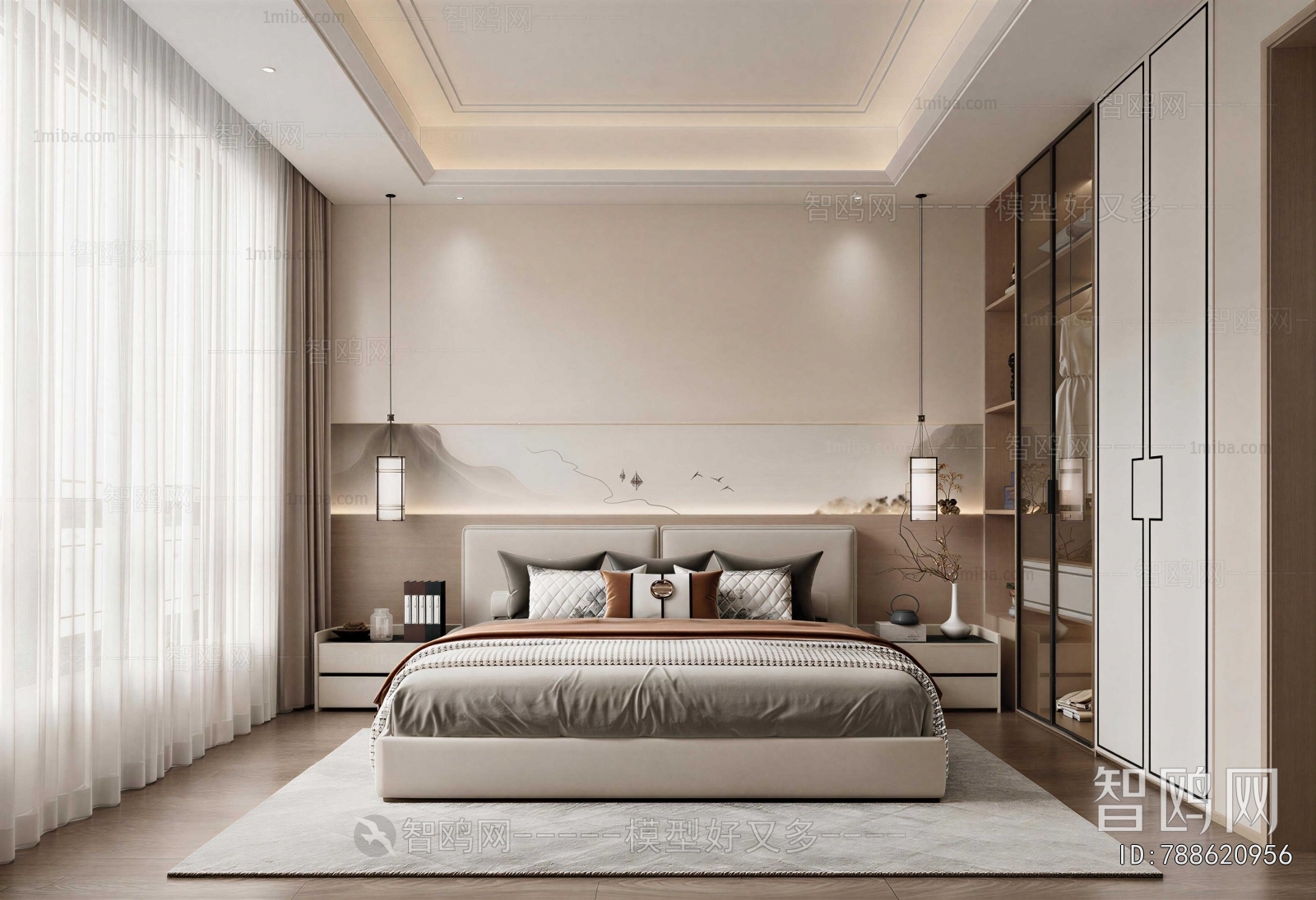 New Chinese Style Bedroom