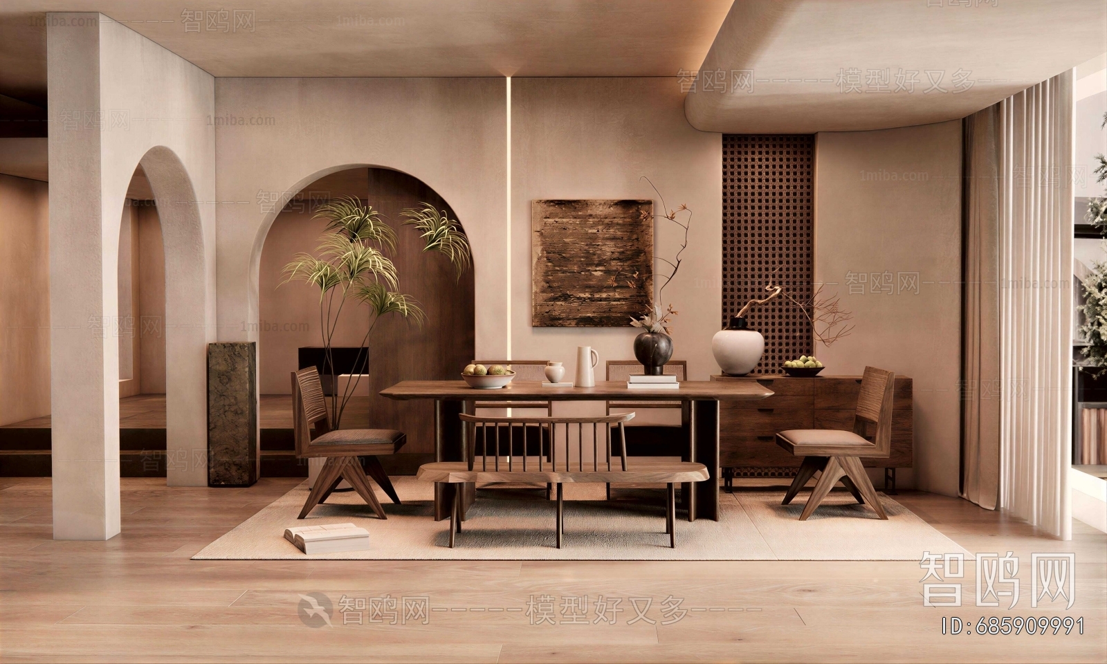 Wabi-sabi Style Dining Room