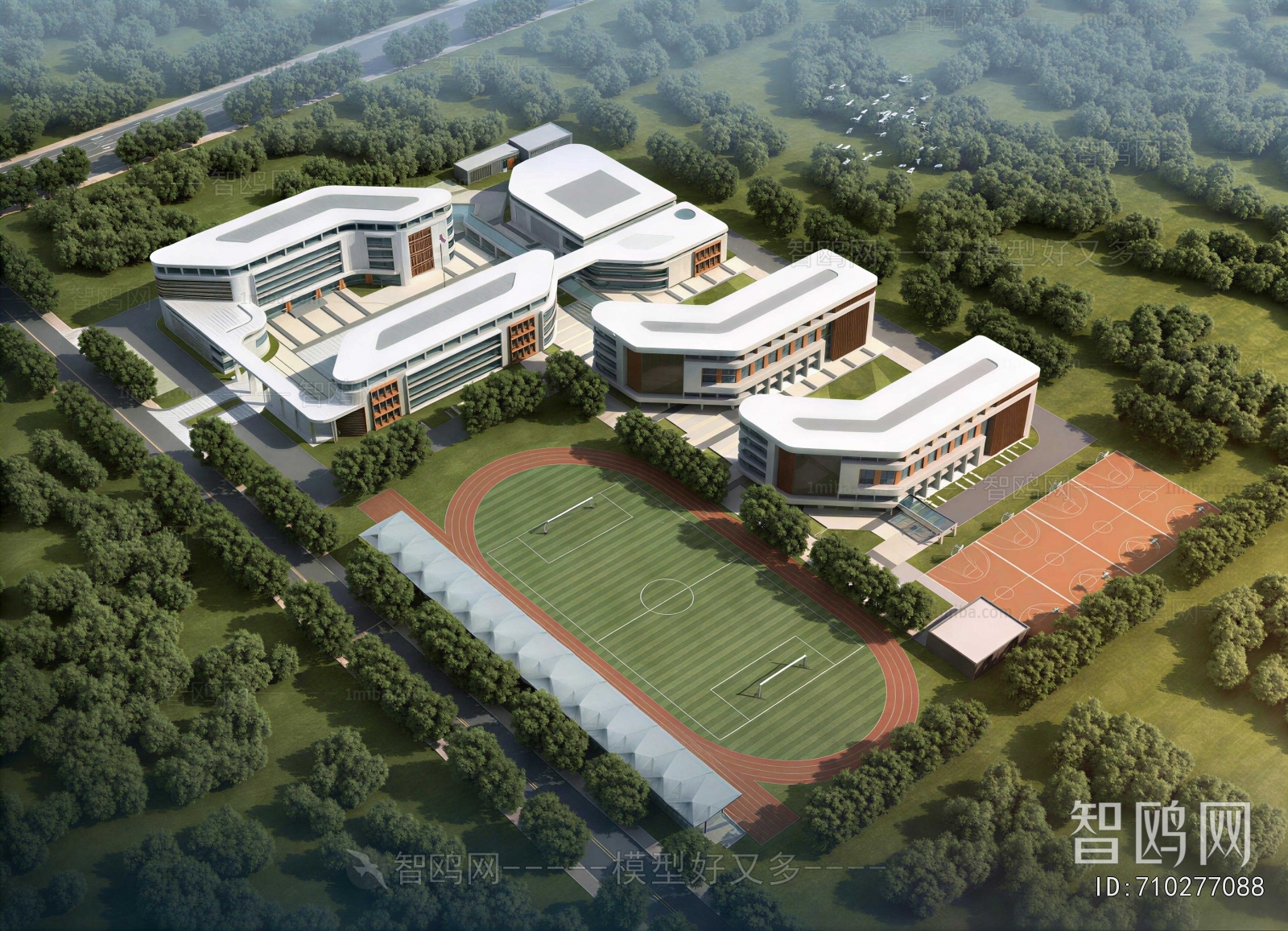 Modern Architectural Bird's-eye View Planning