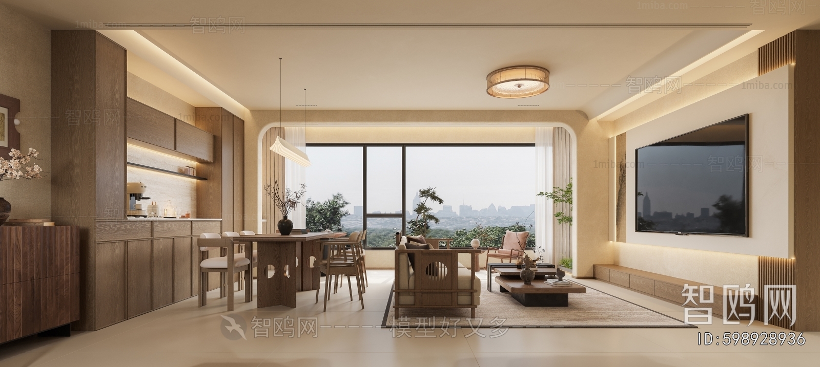 New Chinese Style A Living Room
