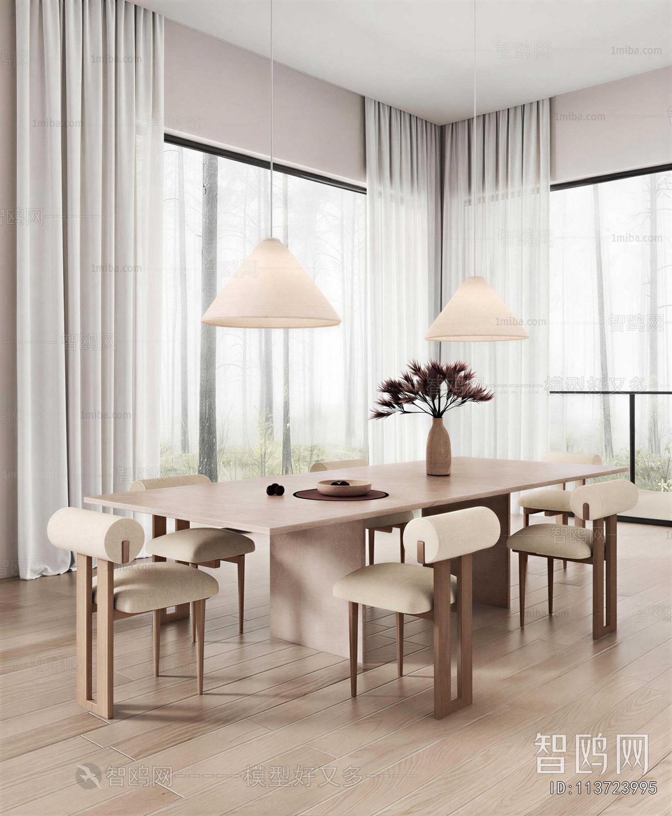 Wabi-sabi Style Dining Room