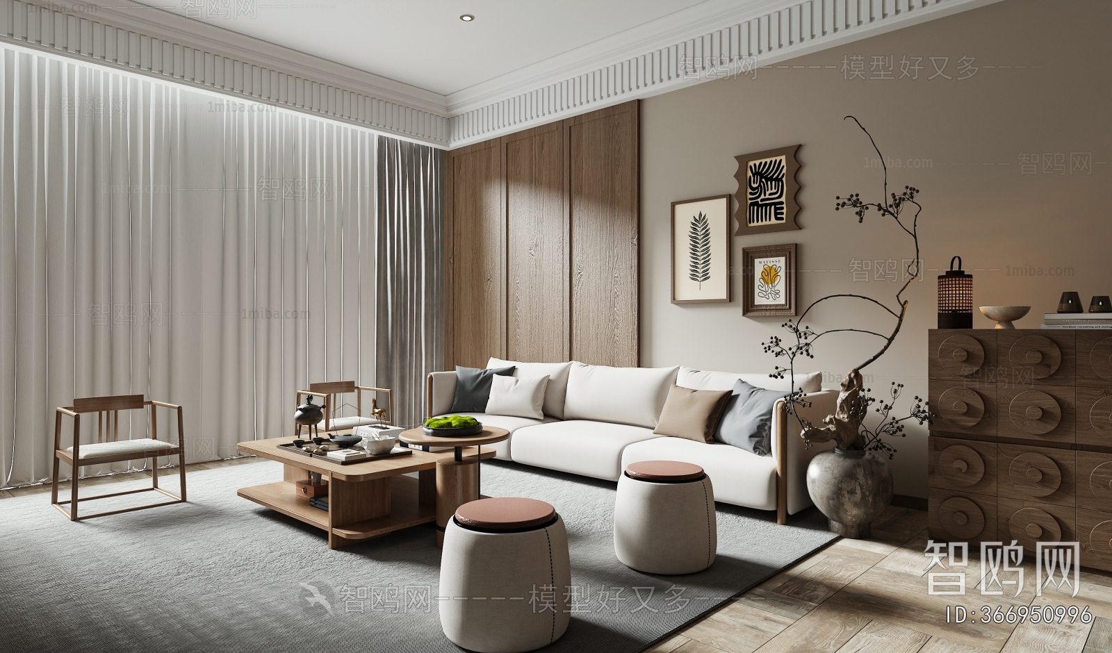 New Chinese Style A Living Room