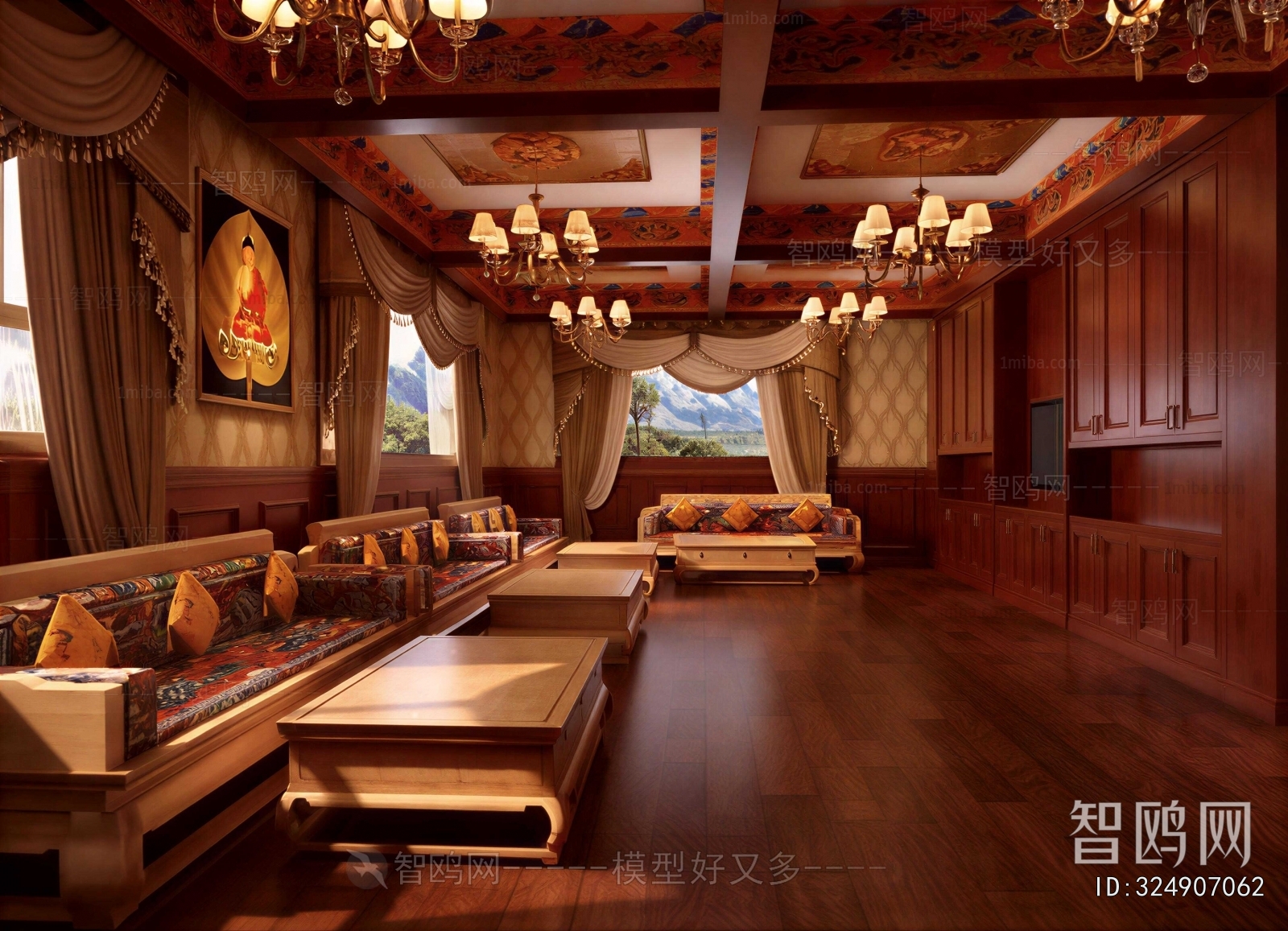 New Chinese Style A Living Room