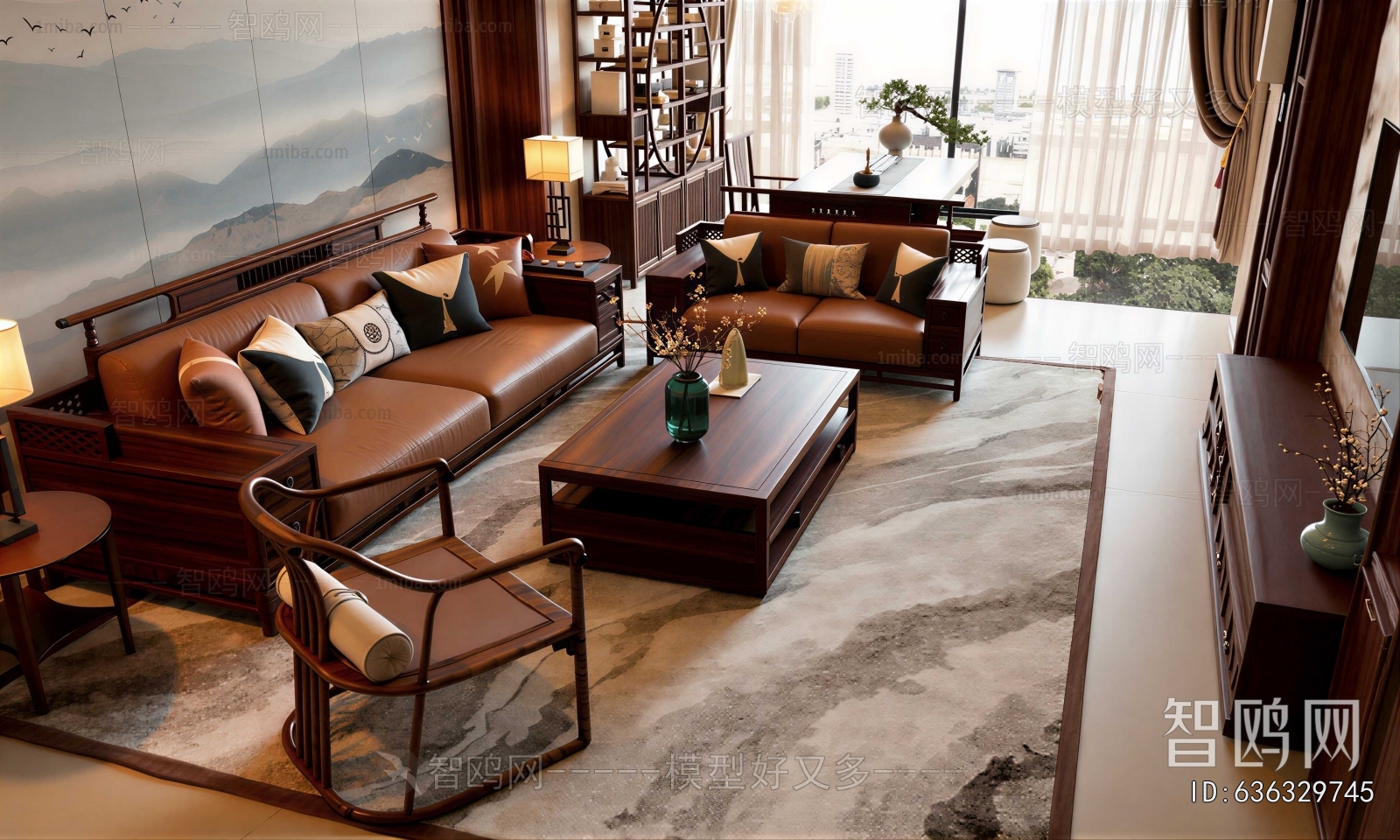 New Chinese Style Sofa Combination