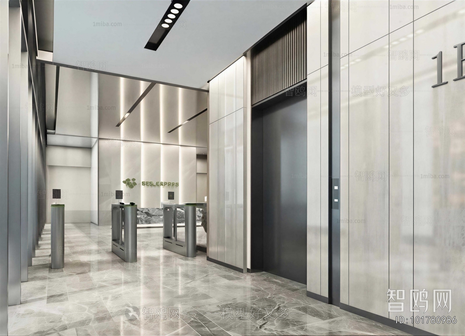 Modern Office Elevator Hall