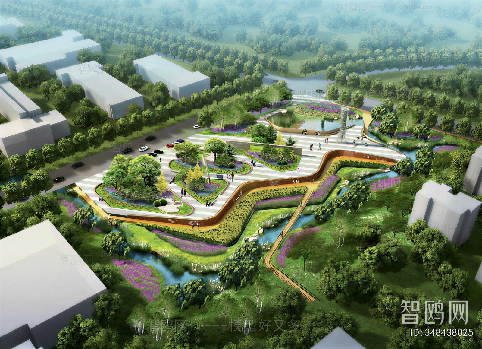 Modern Architectural Bird's-eye View Planning