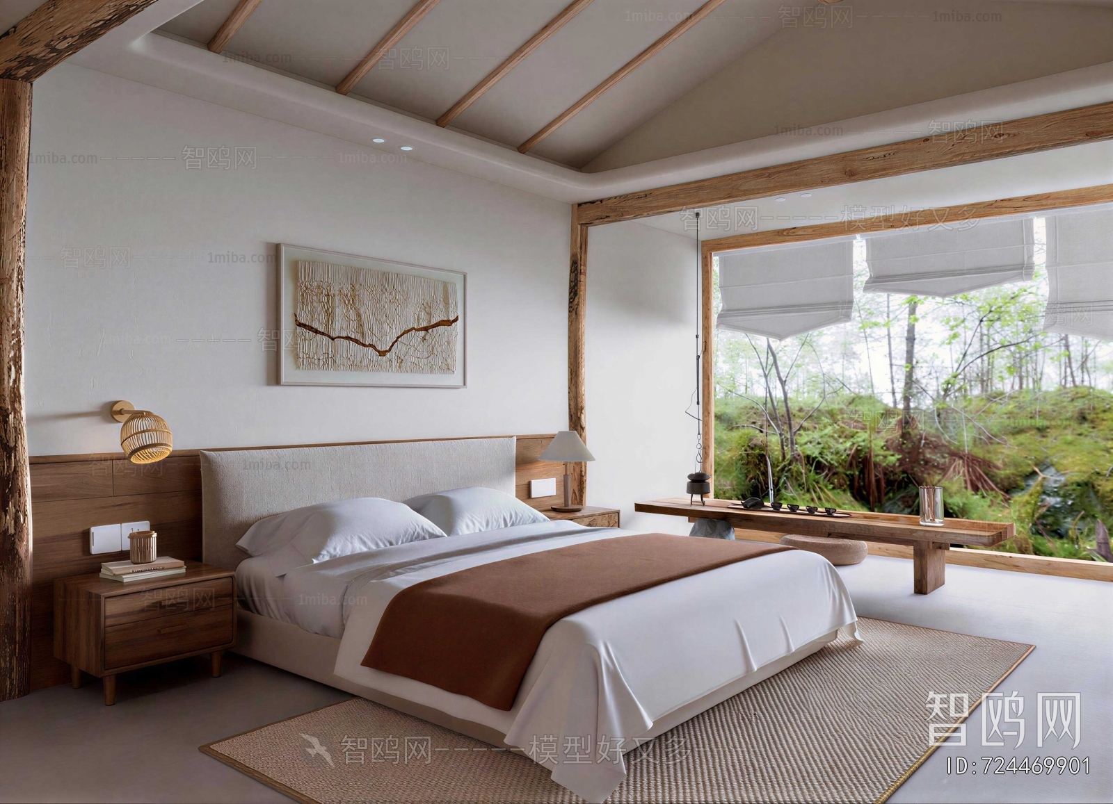 Wabi-sabi Style Guest Room