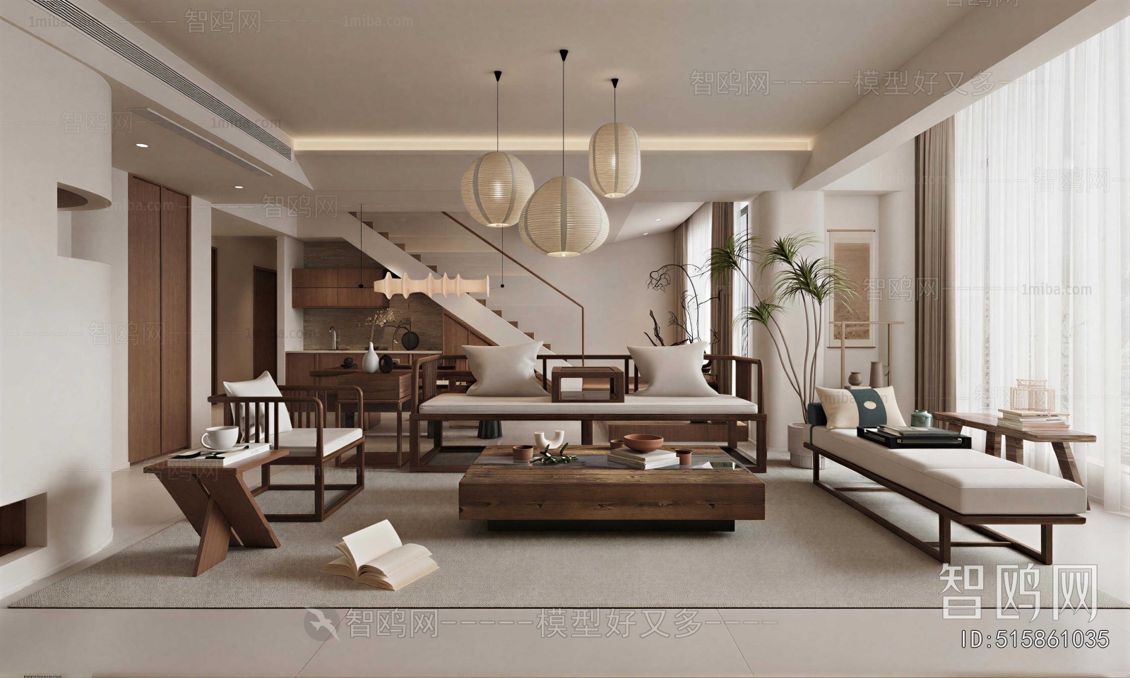 New Chinese Style A Living Room