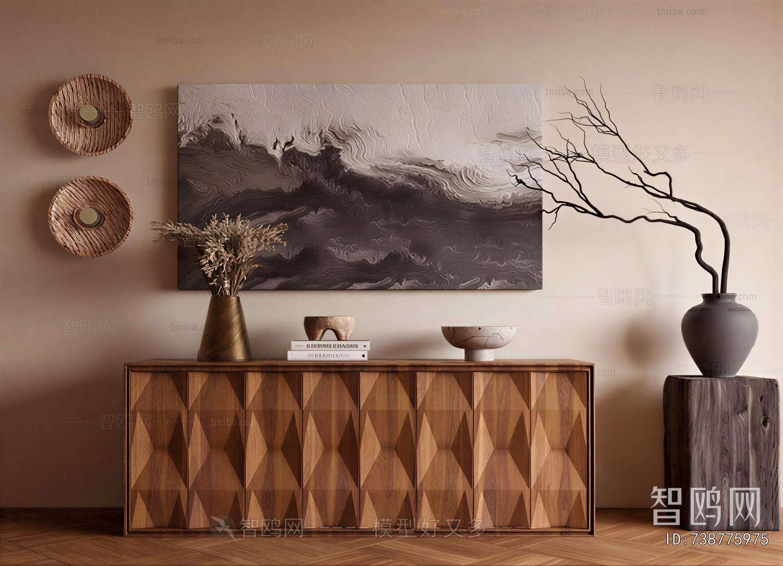 Wabi-sabi Style Entrance Cabinet