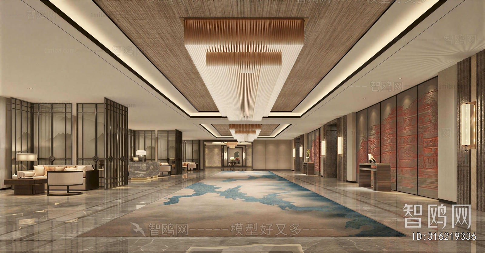 New Chinese Style Lobby Hall