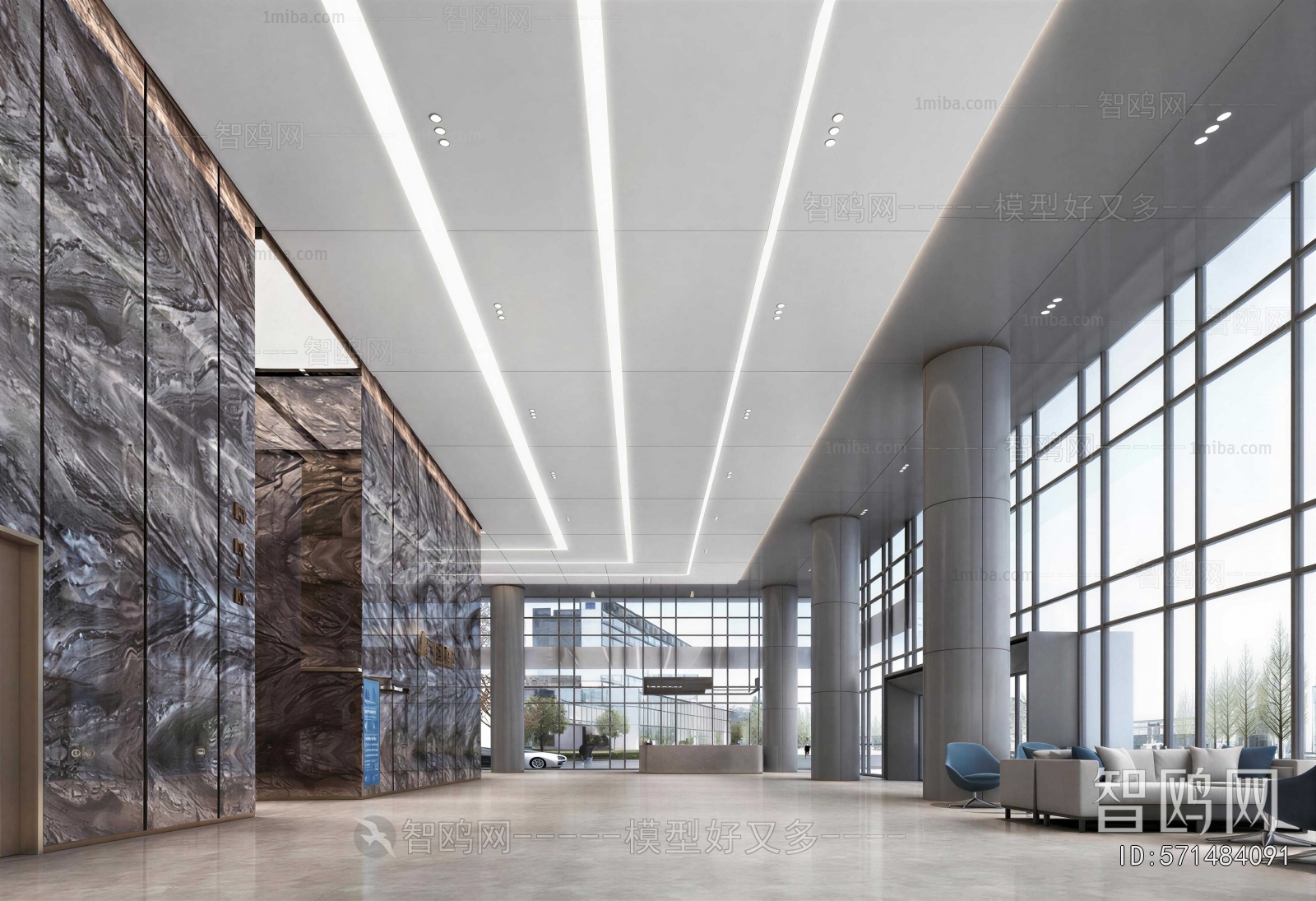Modern Office Reception Desk