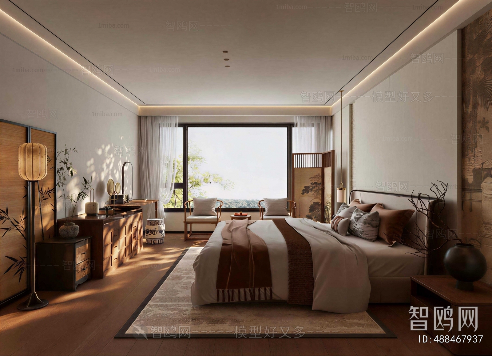 New Chinese Style Bedroom