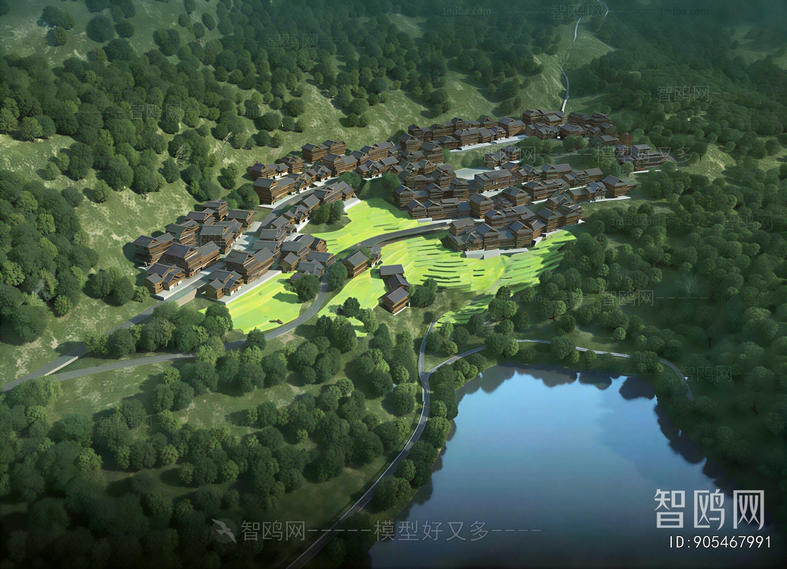 Modern Architectural Bird's-eye View Planning