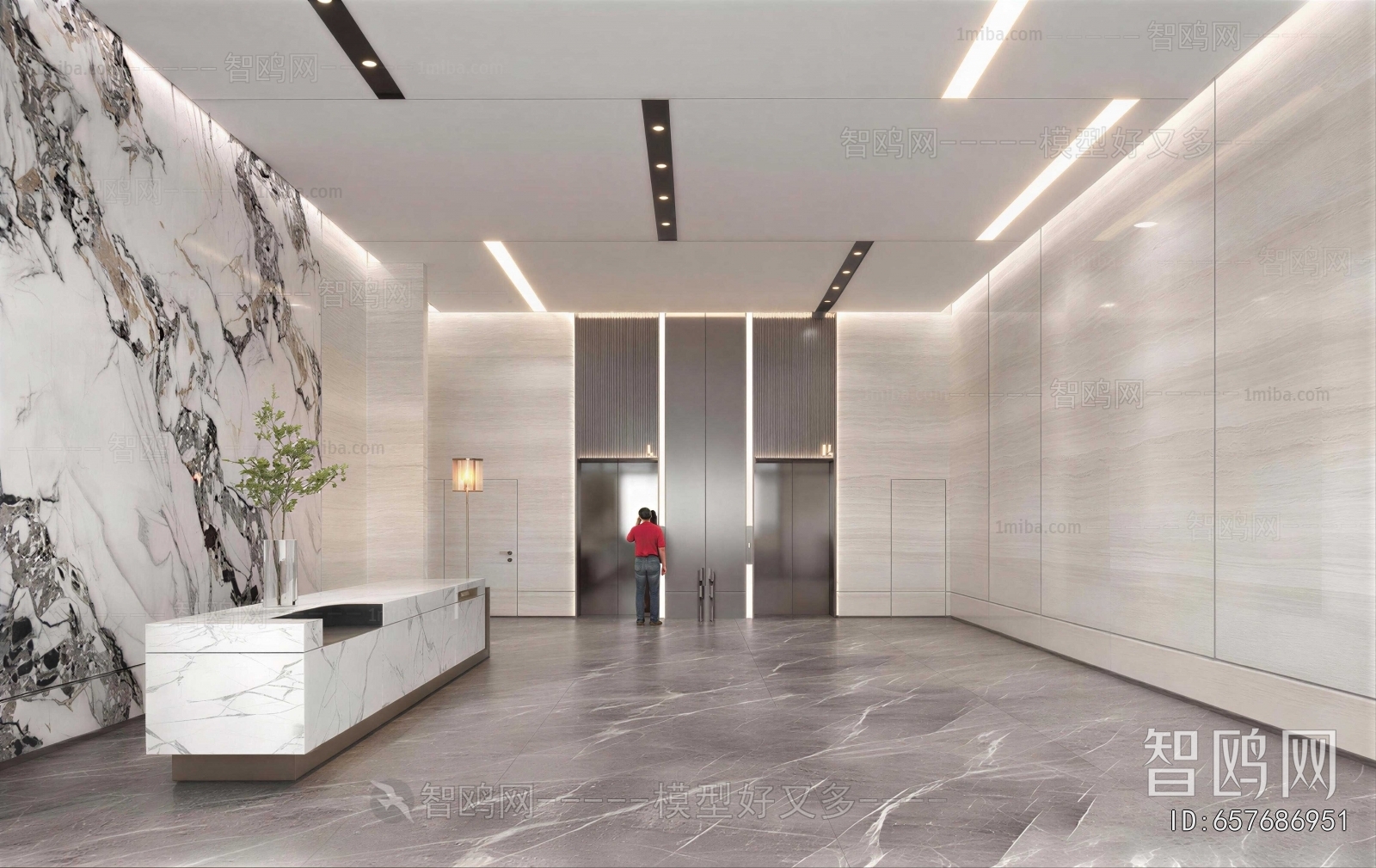 Modern Office Reception Desk