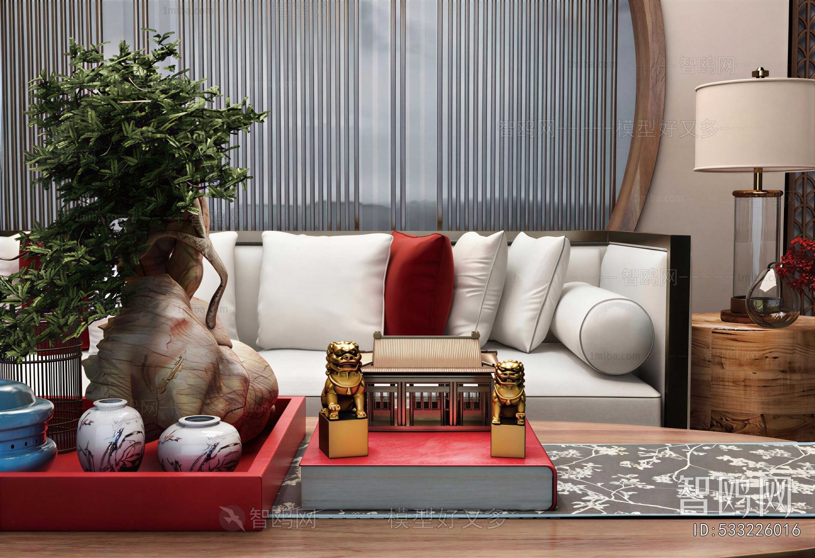 New Chinese Style Sofa Combination