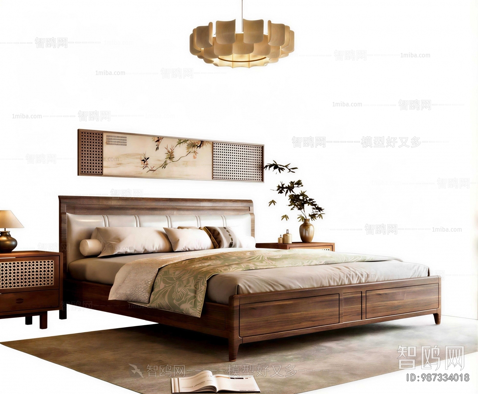 New Chinese Style Double Bed