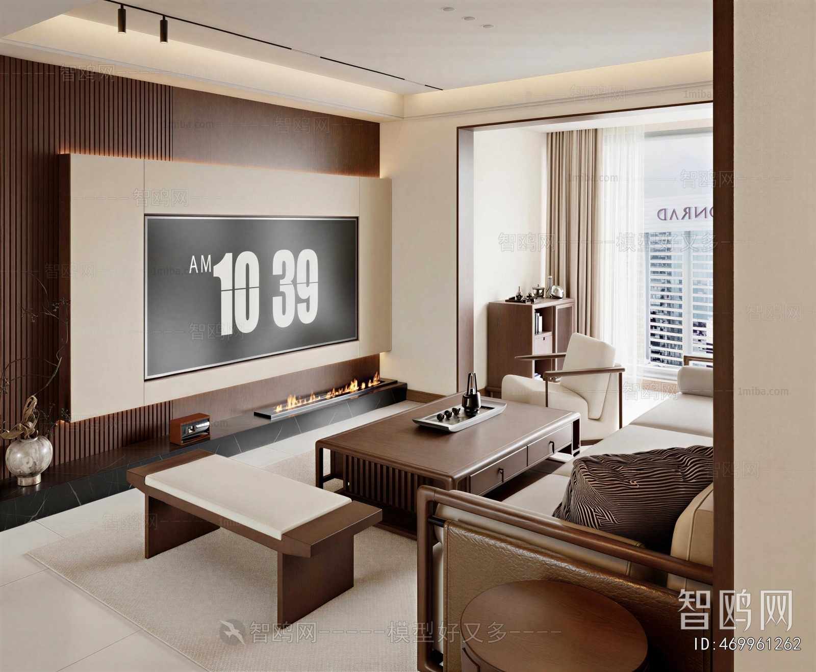 New Chinese Style A Living Room